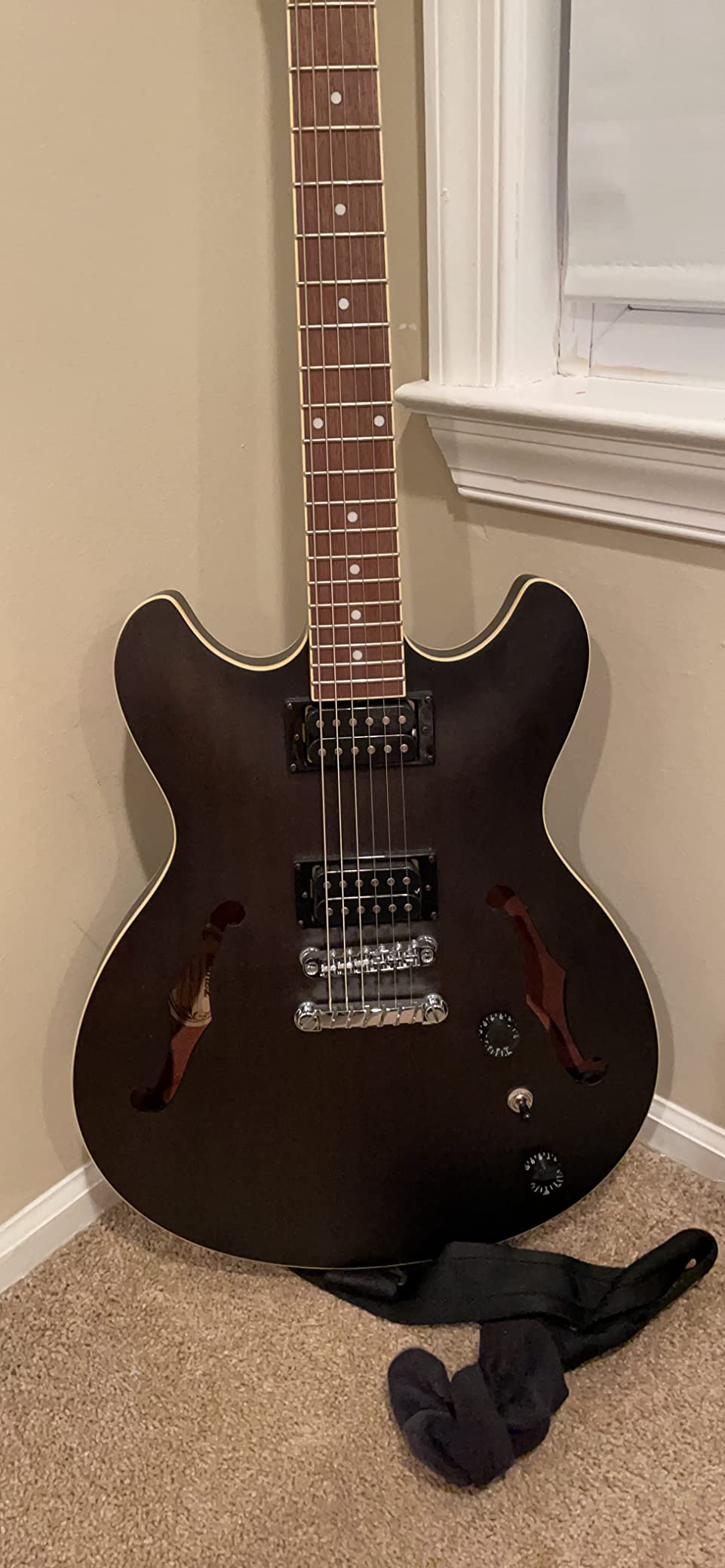 Ibanez Artcore AS53 Semi-Hollow Electric Guitar - Transparent Black Flat customer photo 1