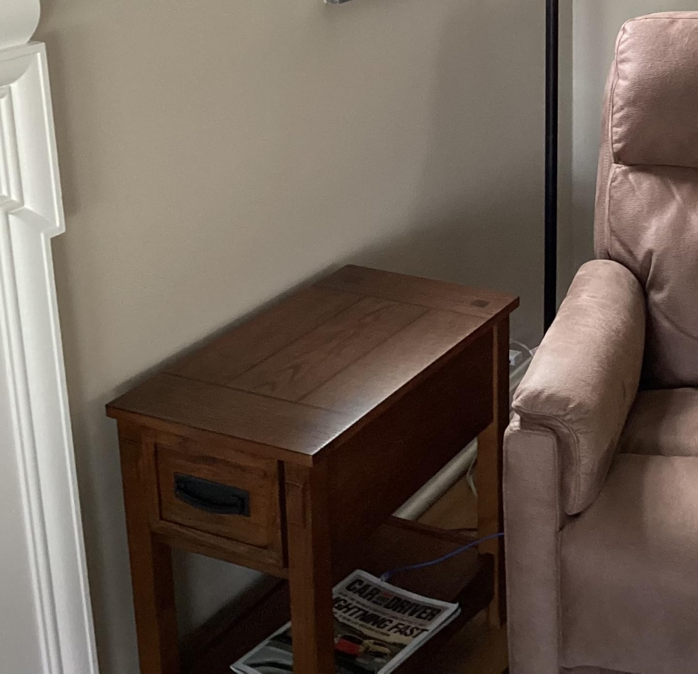 Signature Design by Ashley Breegin End Table With Drawer and Shelf, Mission-Style, Veneers and Wood Construction for Living Rooms and Bedrooms, 13' x 22' customer photo 1