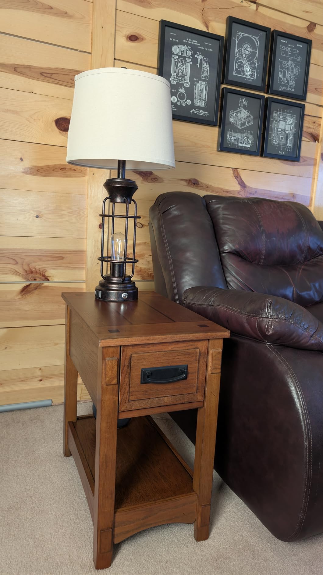 Signature Design by Ashley Breegin End Table With Drawer and Shelf, Mission-Style, Veneers and Wood Construction for Living Rooms and Bedrooms, 13' x 22' customer photo 2