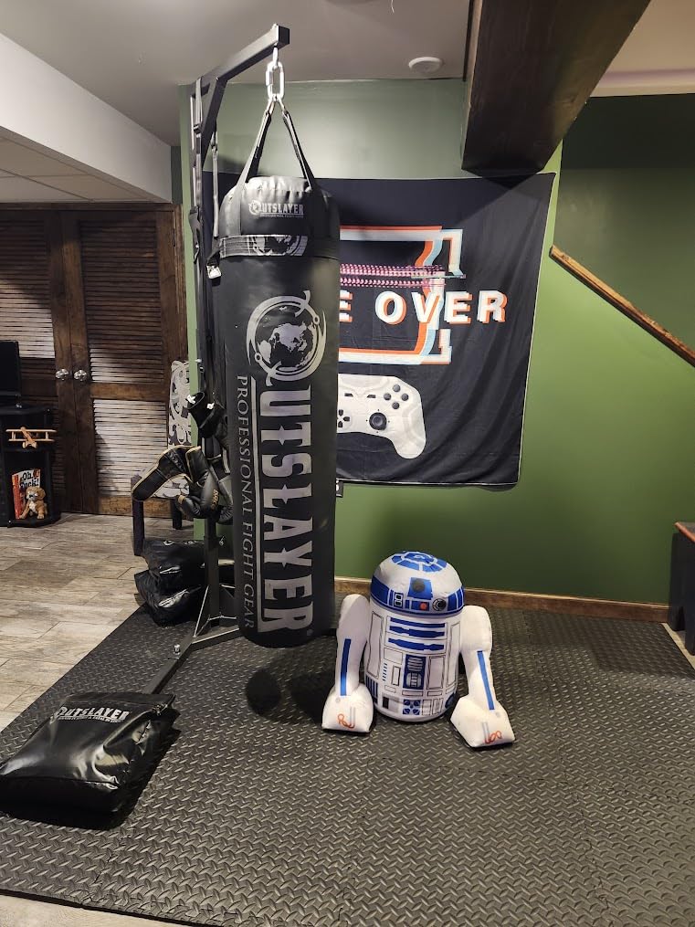 Outslayer Heavy Duty Punching Bag Stand - 7.8ft / 6.8ft Heavy Bags up to 350lbs - Made in USA - Filled or Unfilled Sandbags - Easy Assembly customer photo 2