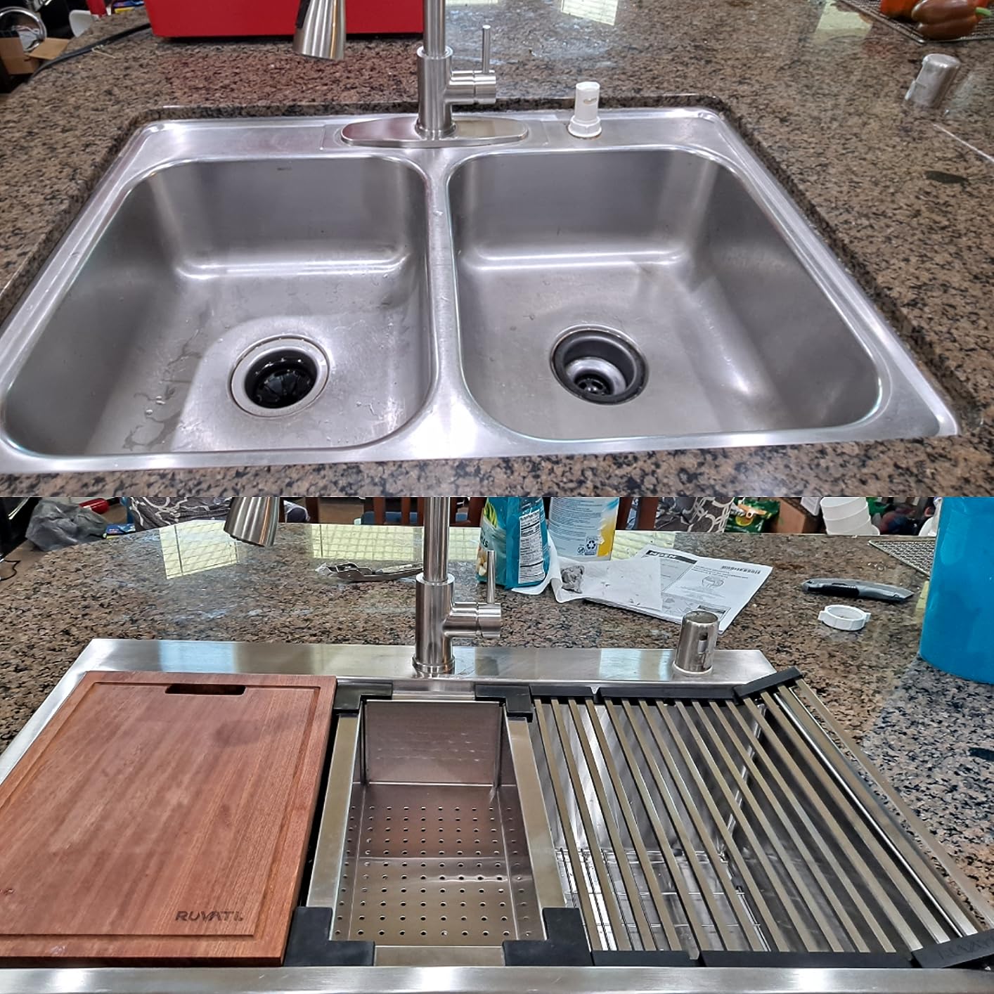 Ruvati 32-in Stainless Steel Undermount Workstation Kitchen Sink - RVH8300 | 16 Gauge Soundproof Sink with Cutting Board & Accessories, Brushed Finish Hides Scratches, Single Bowl customer photo 2