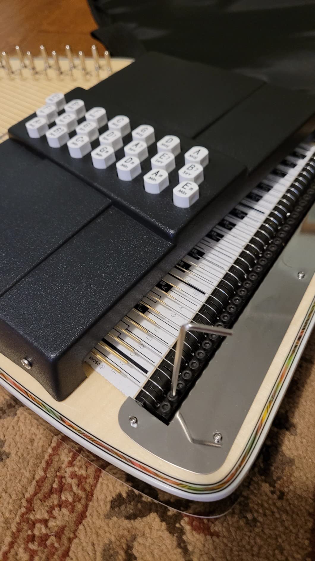Oscar Schmidt OS11021FNE 21 Chord Acoustic Electric Auto Harp. Flame Maple customer photo 2