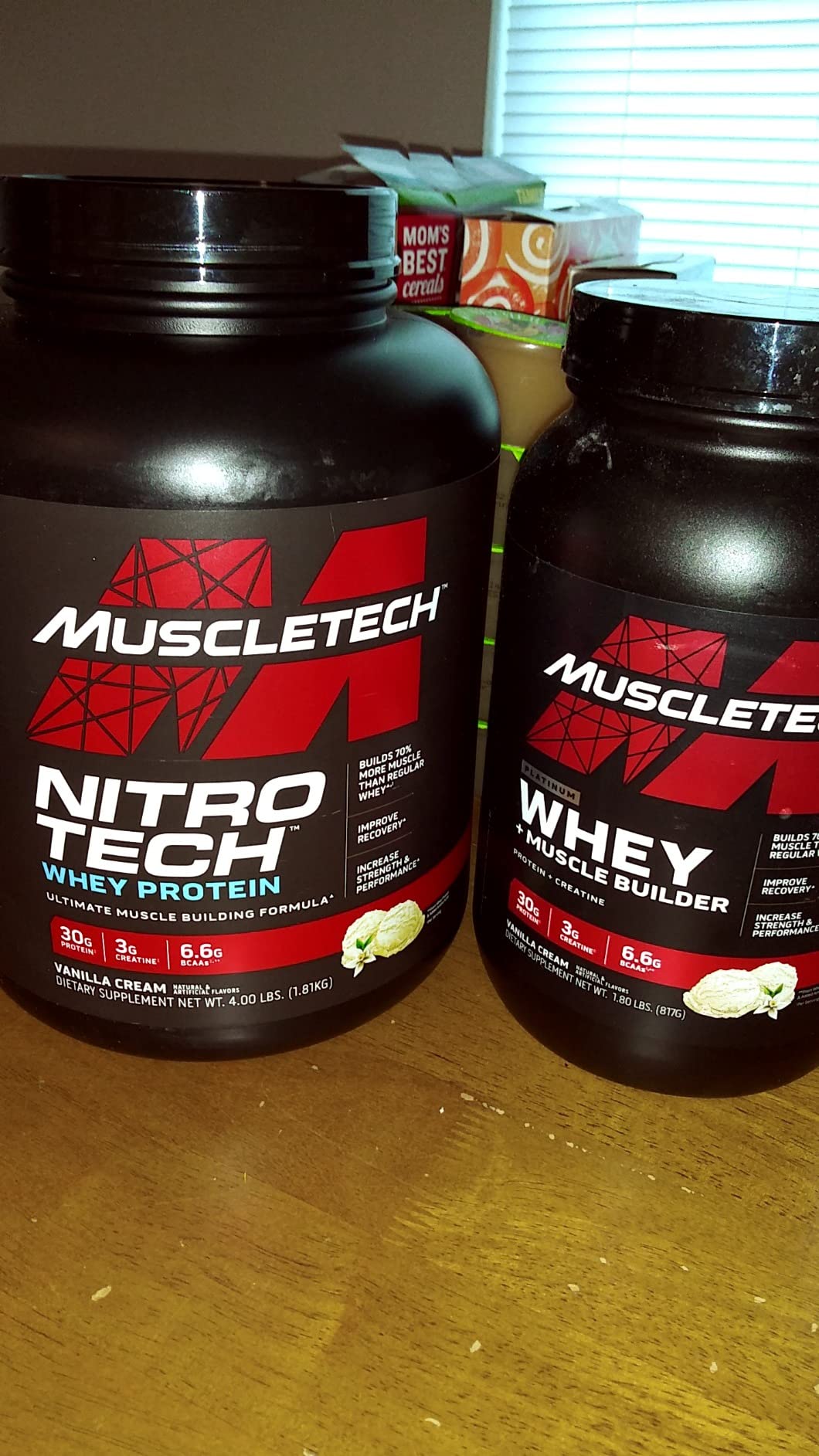 Muscletech Whey Protein Powder (Vanilla Cream, 4 Pound) - Nitro-Tech Ultimate Muscle Building Formula with Whey Protein Isolate - 30g of Protein, 3g of Creatine & 6.8g of BCAA customer photo 2