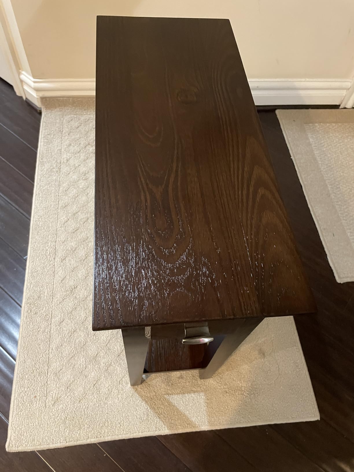 Leick Home Mission End Table, Solid Wood, 1 Storage Drawer, Bottom Display Shelf, Narrow, Slatted Sides, Easy-Assembly, Medium Oak, 22.5 in L x 12 in W x 24 in H, 8202 customer photo 2