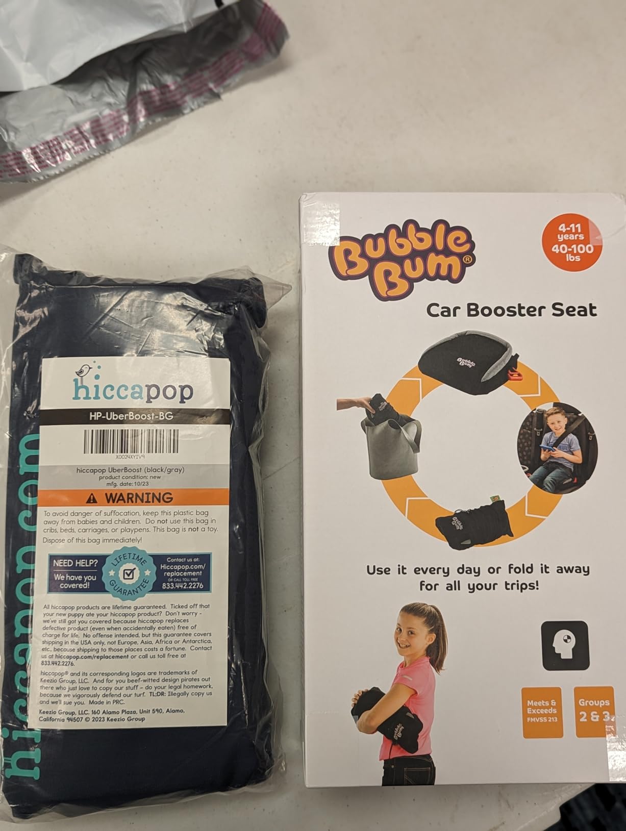 BubbleBum Inflatable Booster Car Seat - Foldable, Lightweight, Backless Travel Booster Seat for Kids, Portable Carseat for Toddler, Fits 3 Across, Compact for Uber - Ages 4-11 Year Old, - Black customer photo 1
