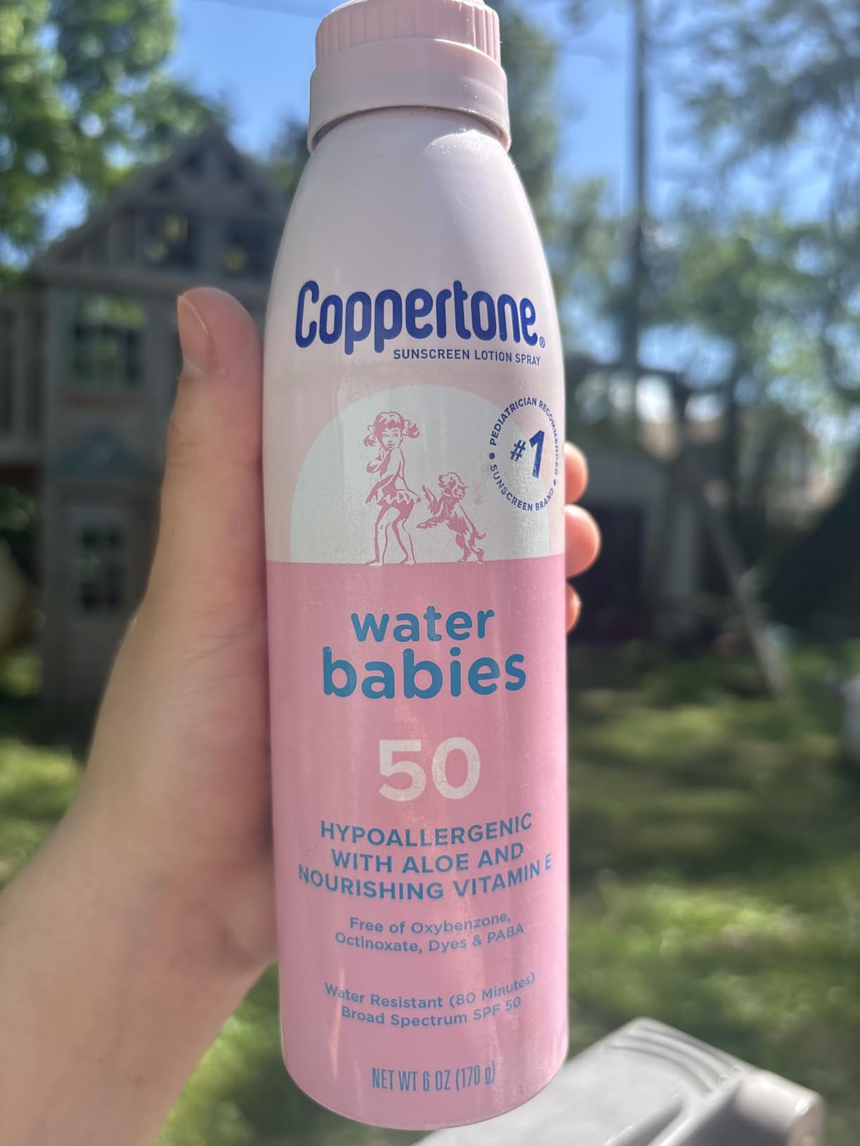 Coppertone WaterBabies Sunscreen Spray SPF 50, Spray On Sunscreen for Babies, Water Resistant, Pediatrician Recommended, 6 Oz, Pack of 2 customer photo 1