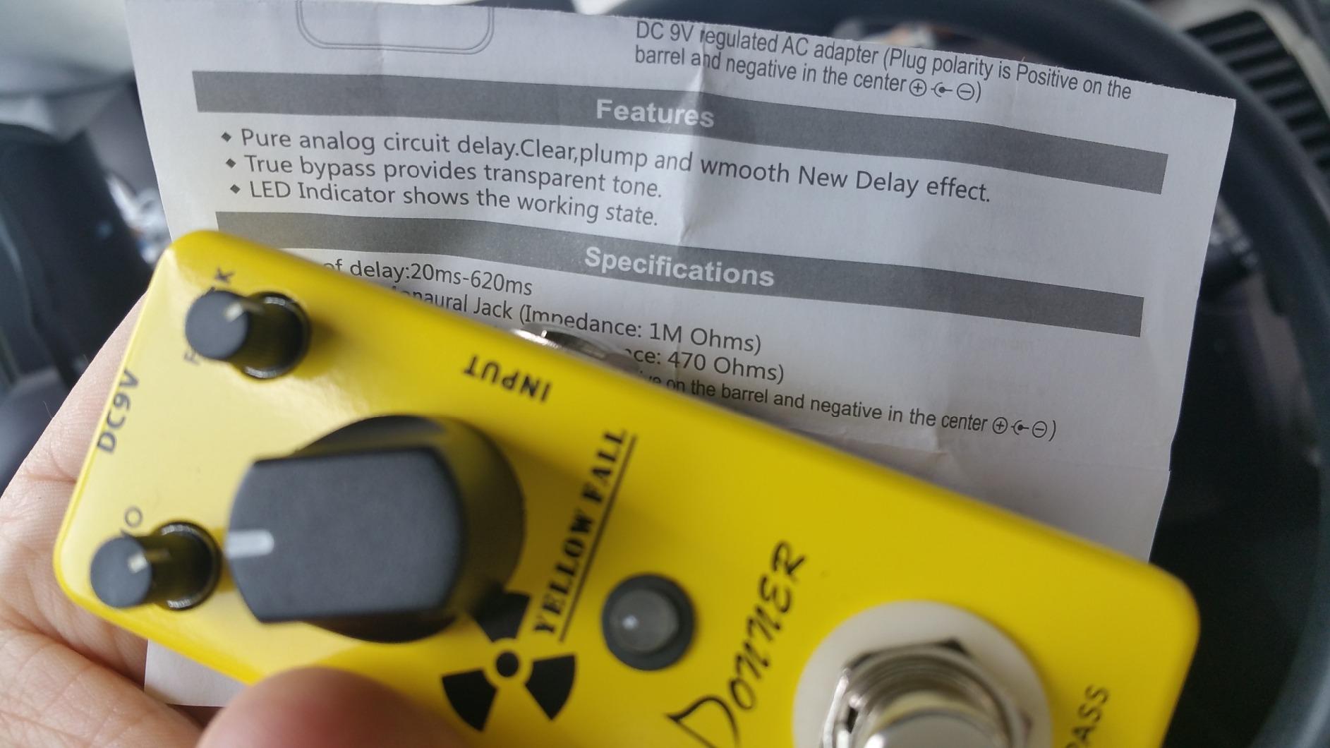 Donner Guitar Delay Pedal, Yellow Fall Analog Delay Mini Guitar Effect Pedal Vintage Delay, True Bypass customer photo 1