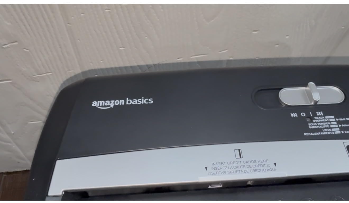 Amazon Basics 6-Sheet Cross-Cut Paper and Credit Card Shredder with 3.8 Gallon Bin, Shreds Staples, Black customer photo 2