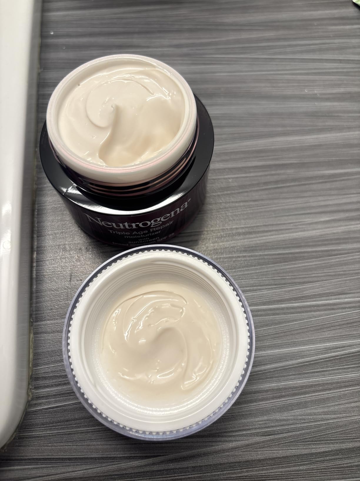 Neutrogena Triple Age Repair Face Moisturizer SPF 25 Anti-Aging Cream with Hexinol Technology Vitamin C Glycerin and Shea Butter to Help Reduce Wrinkles, 1.7 fl oz customer photo 1