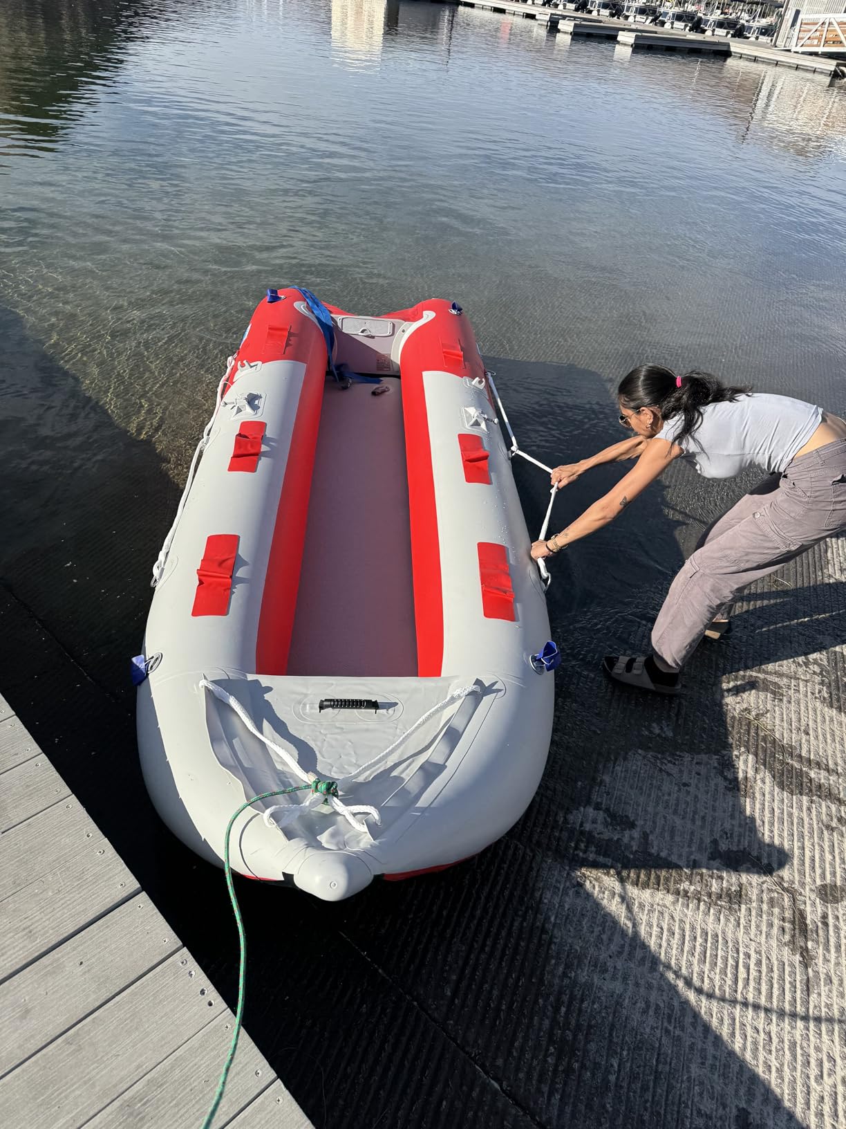 BRIS 14.1 FT Inflatable Kayak Fishing Tender Inflatable Pontoon Boat with Air Floor customer photo 1