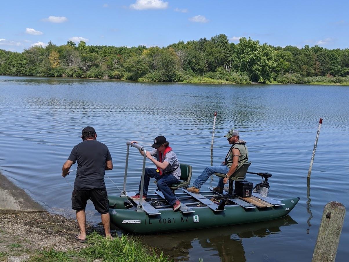 Sea Eagle 375fc FoldCat Inflatable Fishing Pontoon Boat, Lightweight & Portable, w/2 Green Swivel Seats, Pedestal, Oar Set, Scotty Rod Holders, Boat Bag, & Pump customer photo 2
