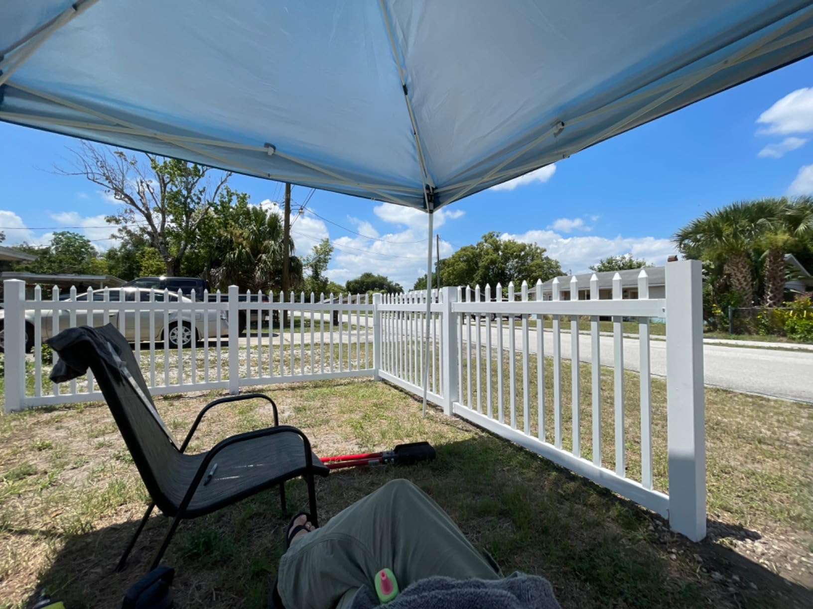 4ft H x 6ft W (1 Panel + 1 Post) No Dig WamBam Sturbridge Fence Kit, White Vinyl Picket Fence Panel, Easy DIY Installation Panel Kit, Durable Outdoor Barrier for Yard or Pool, BL19103 customer photo 2