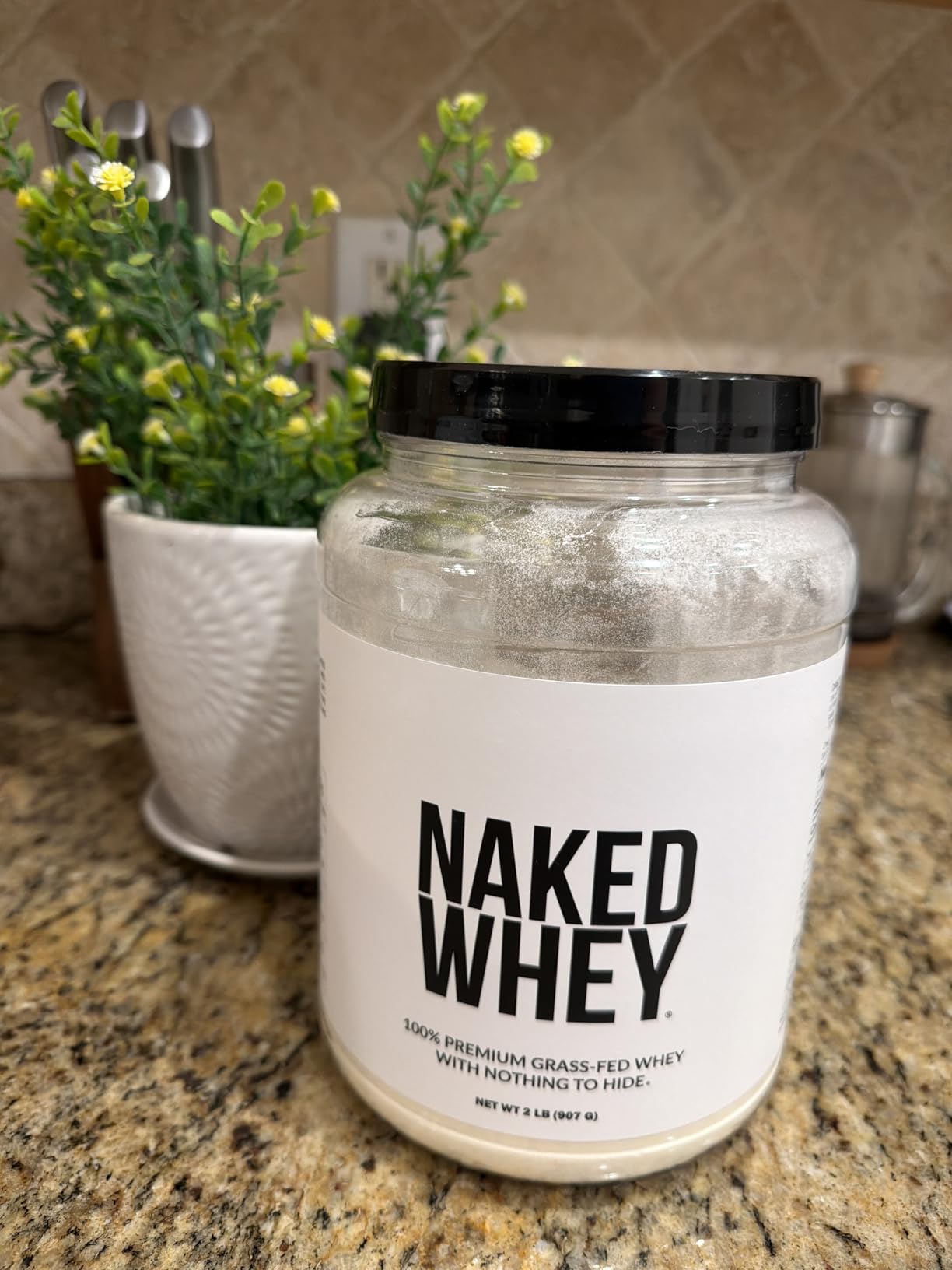 NAKED Whey 2LB 100% Grass Fed Whey Protein Powder - Only 1 Ingredient, Unflavored Whey Protein, NSF Certified, Undenatured, Gluten Free, Soy Free, No GMOs, No Preservatives customer photo 1