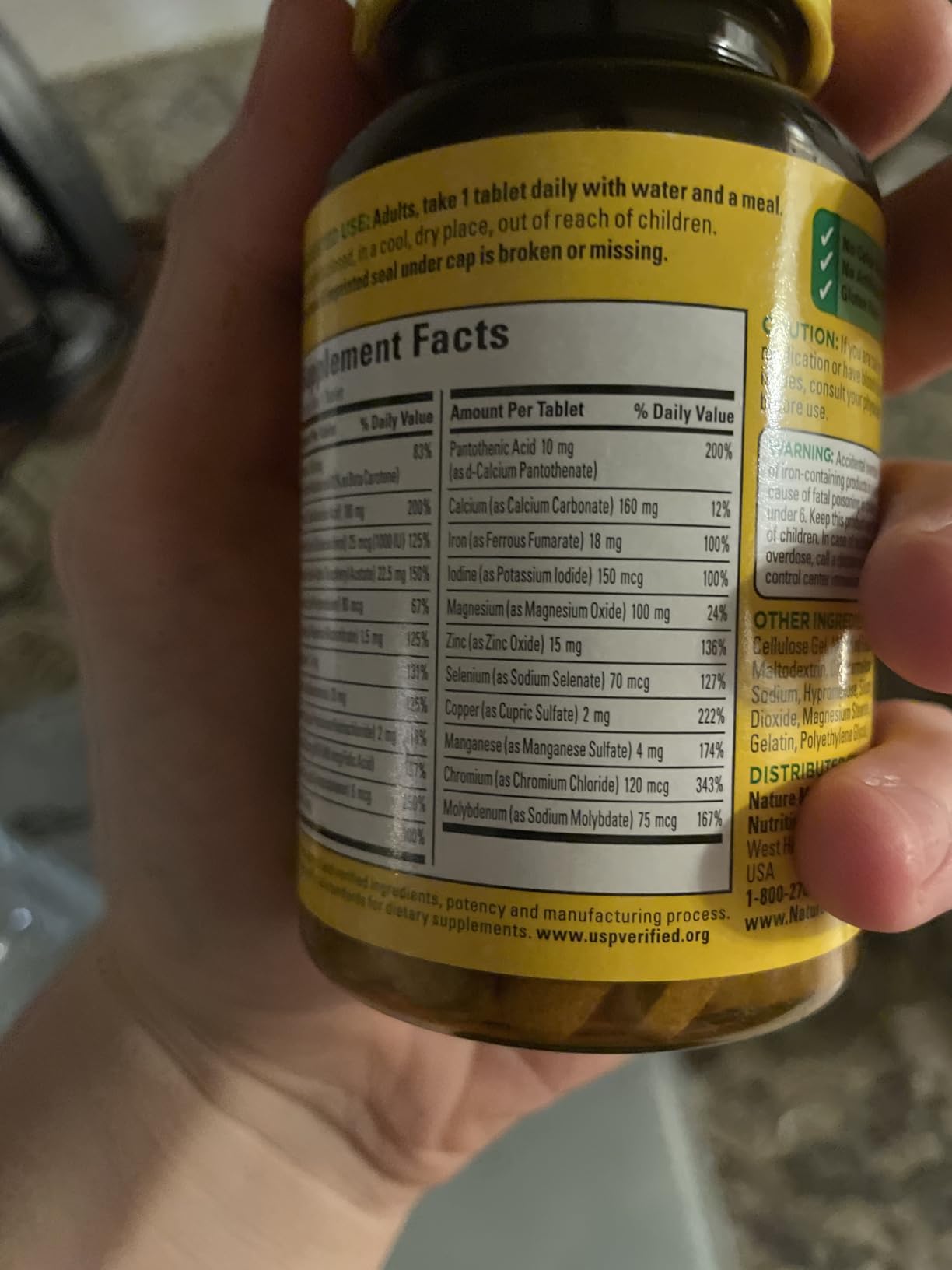 Nature Made Multivitamin Tablets with Iron, Multivitamin for Women and Men for Daily Nutritional Support, 130 Tablets, 130 Day Supply customer photo 2