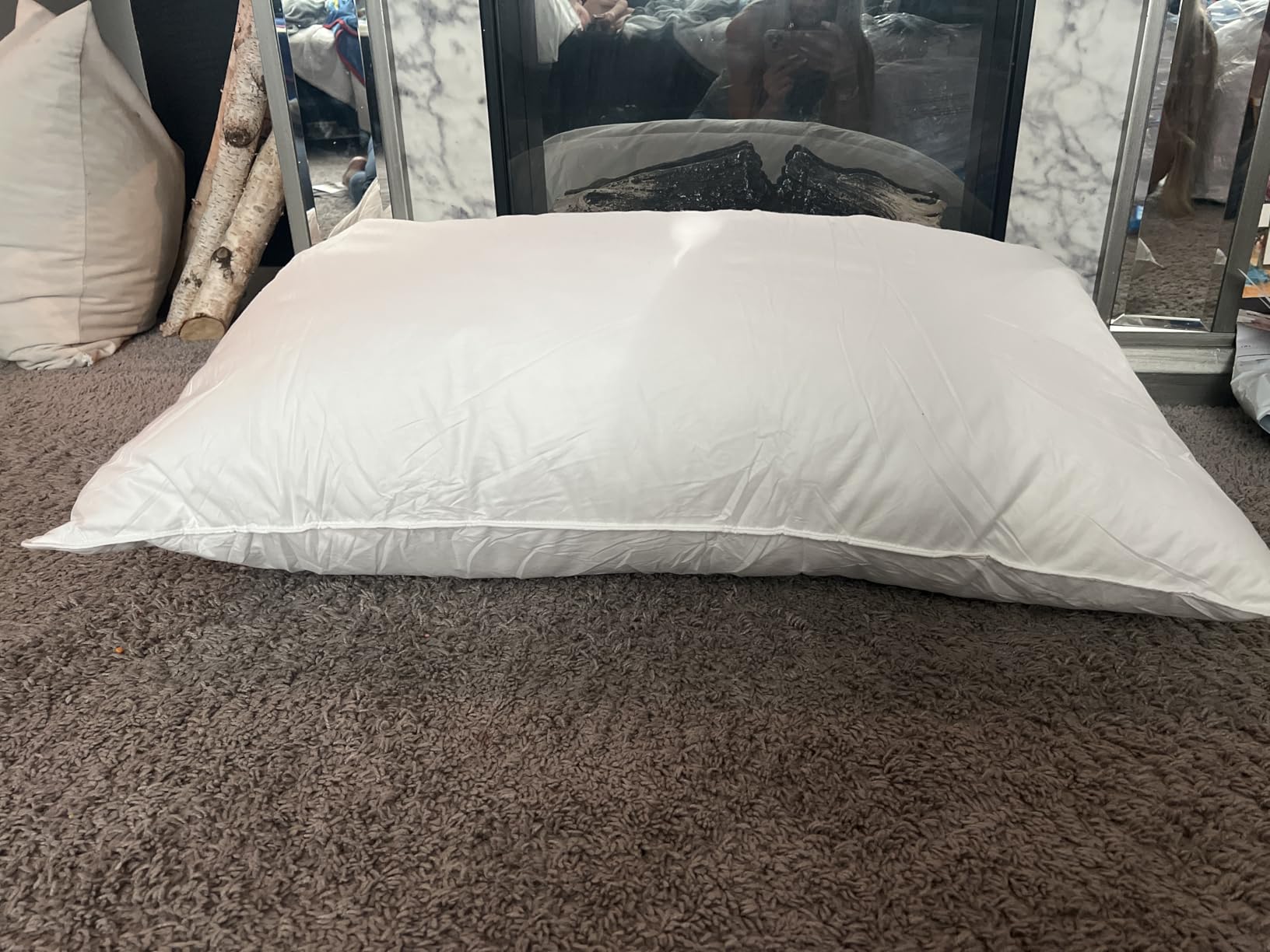 puredown Goose Feathers and Down White Pillows with 100% Soft Cotton Cover, Bed Sleeping Hotel Collection Pillows Set of 2 King Size customer photo 1