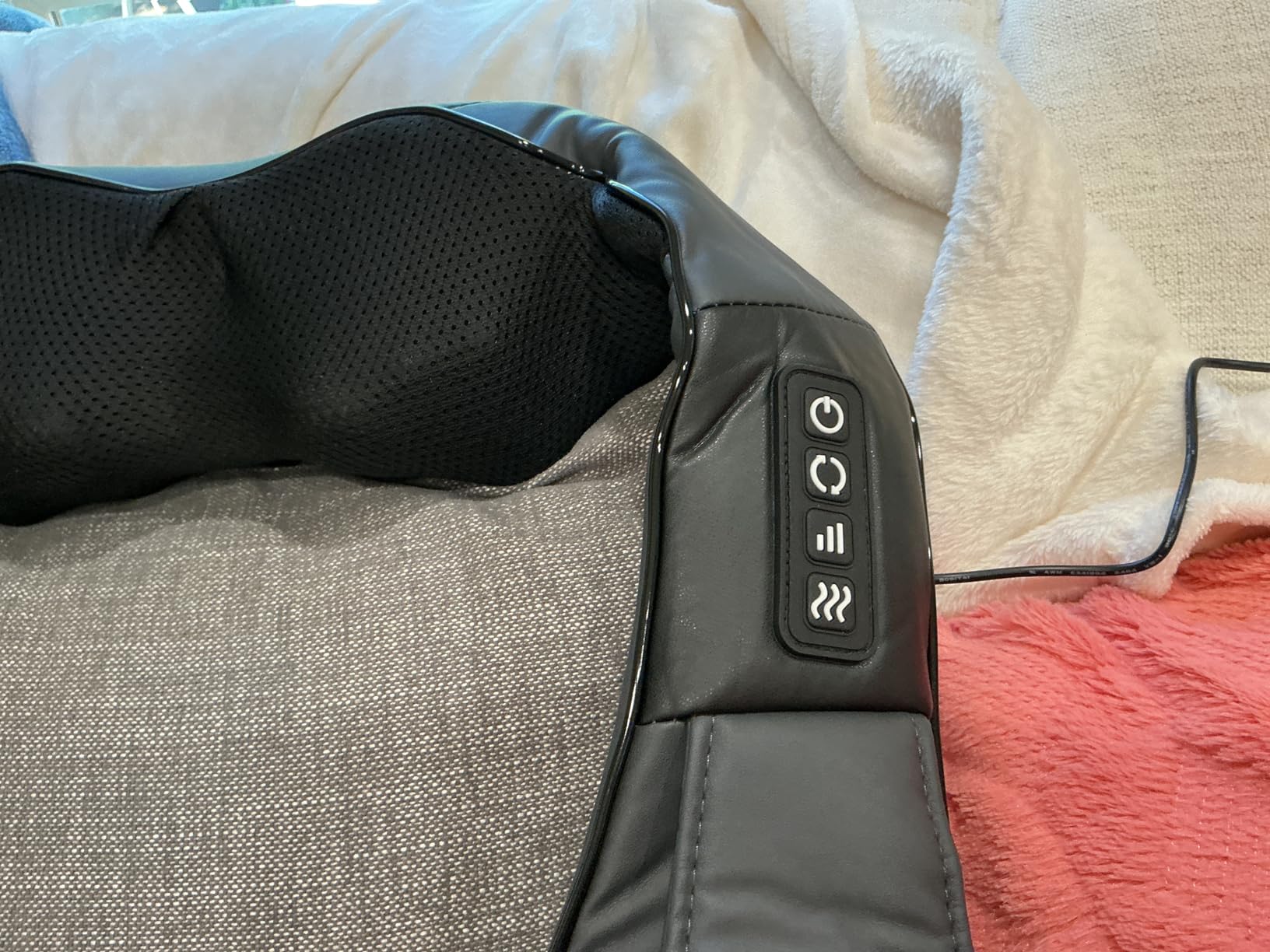 Nekteck Shiatsu Neck Massager with Heat for Pain Relief, NOT Cordless | 2026 Upgraded 3D Back Shoulder Kneading Massage Pillow, 3 Intensity Speeds Deep Tissue, Relaxation Gifts for Men Women, Black customer photo 1