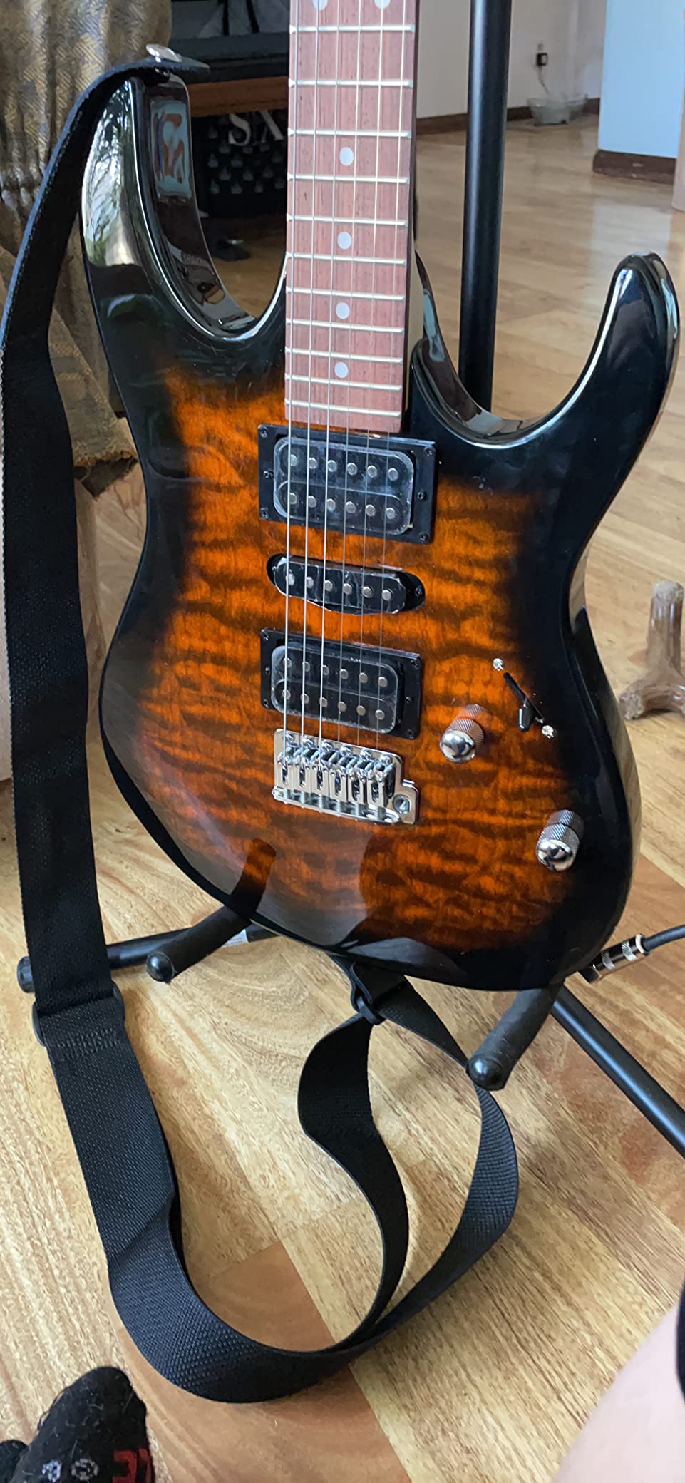 Ibanez GIO Series GRX70QA Electric Guitar, Transparent Emerald Burst customer photo 2