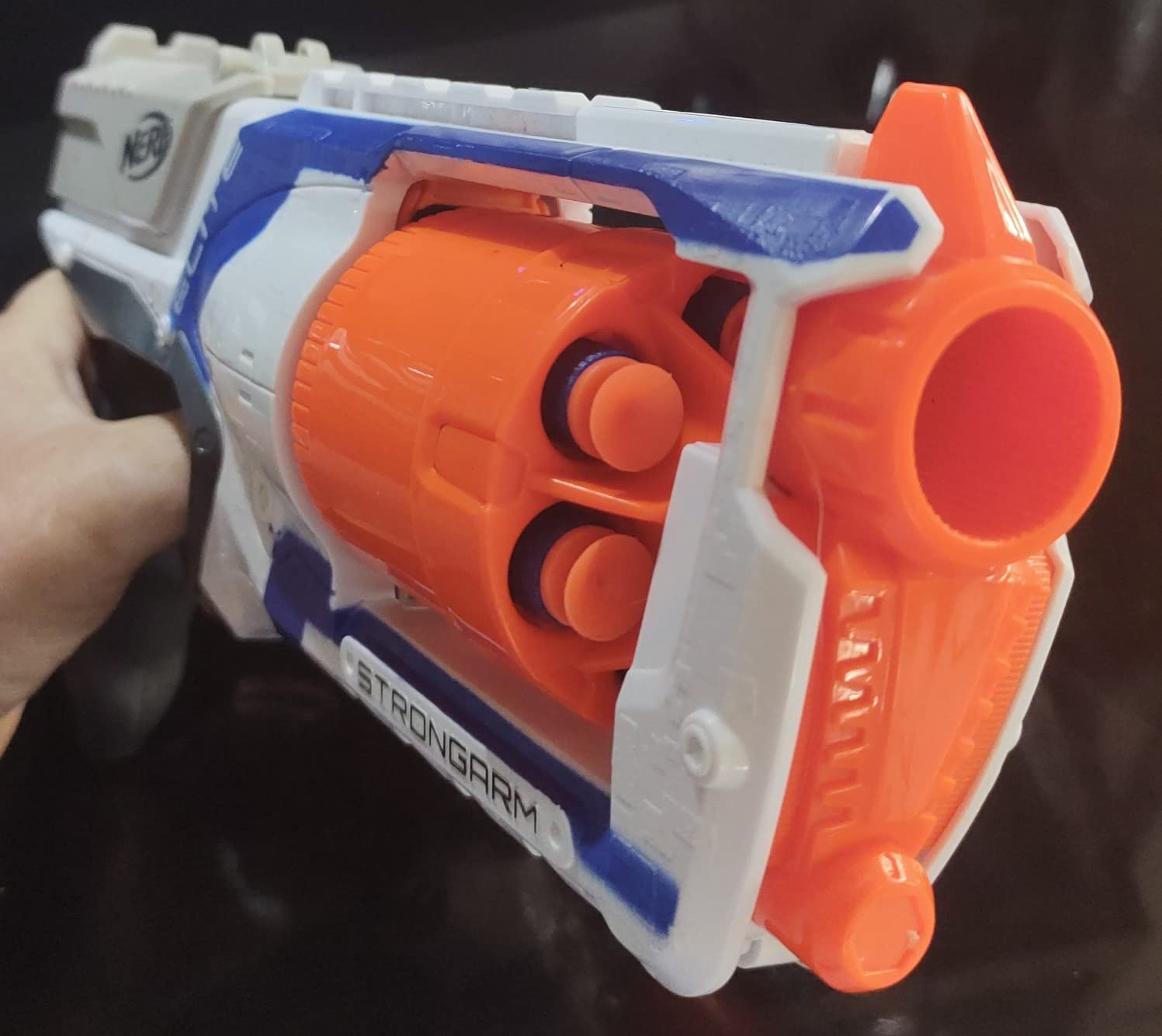 Nerf Disruptor Elite Blaster - 6-Dart Rotating Drum, Slam Fire, Includes 6 Official Nerf Elite Darts - for Kids, Teens, Adults (Amazon Exclusive) customer photo 2