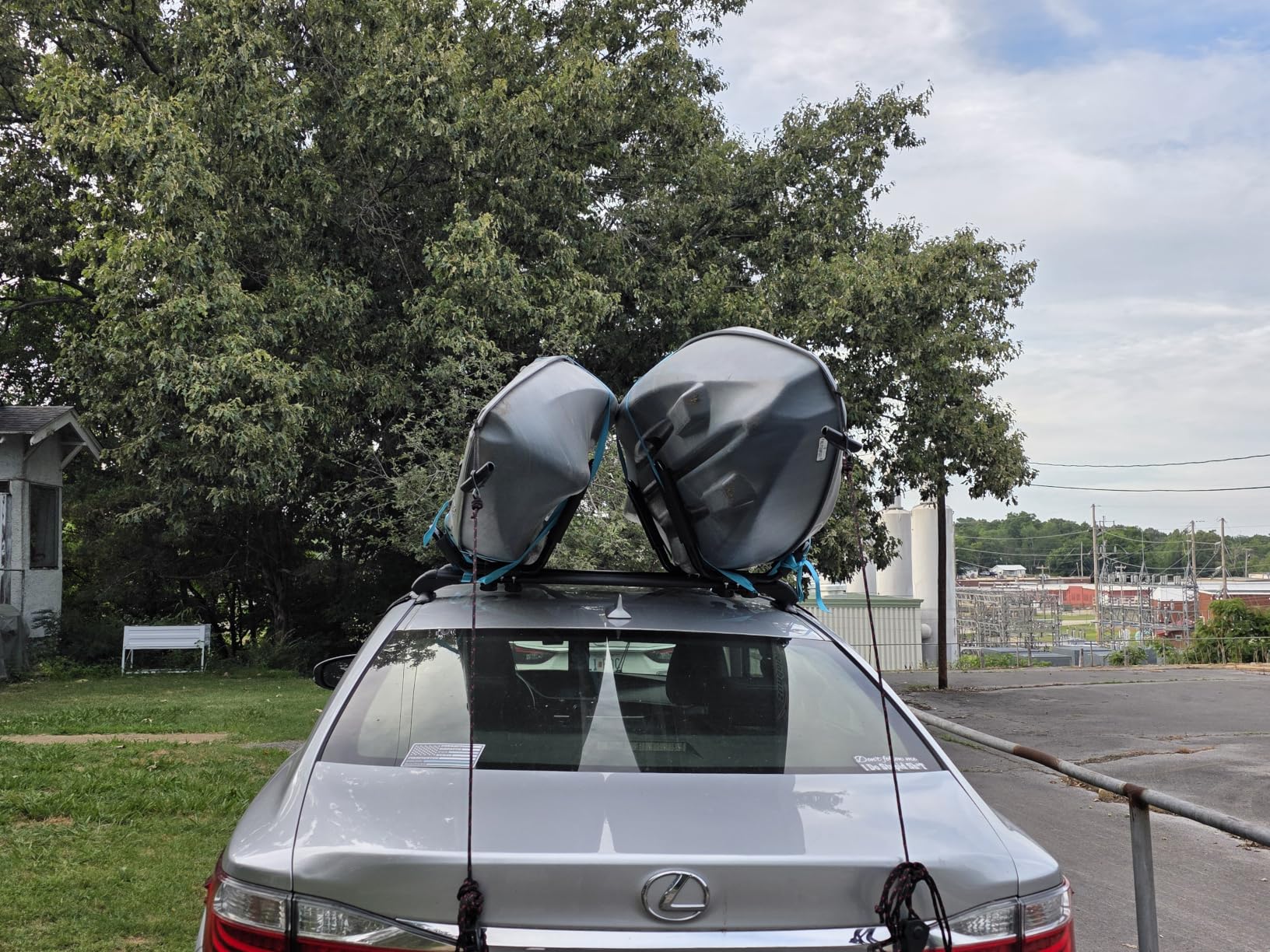 2 Pairs Heavy Duty Kayak Rack-Includes 4 Pcs Ratchet Tie-Mount on Car Roof Top Crossbar-Easy to Carry Kayak Canoe Boat Surf Ski (J-Bar Rack) customer photo 1