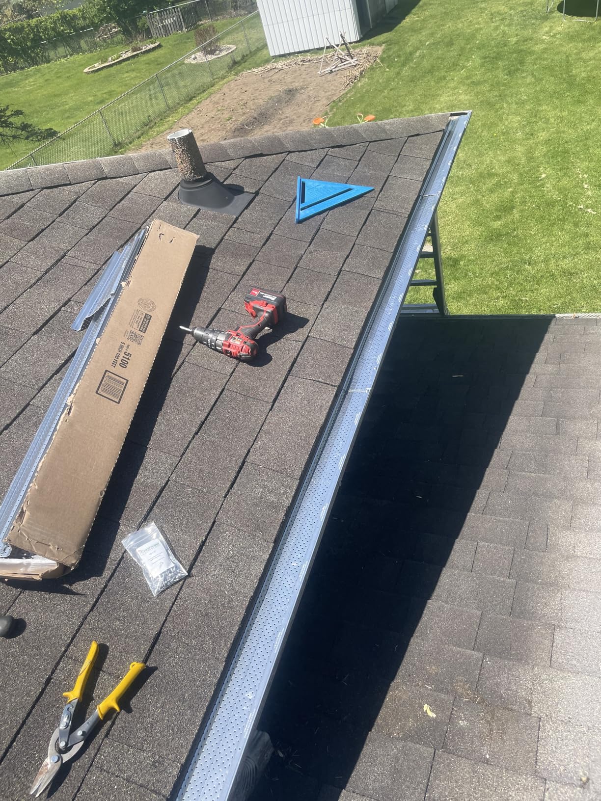 A-M Gutter Guard - (5 Inch - 100 Feet, Mill Finish) Premium Heavy-Duty Lifetime Quality Aluminum - Leaf & Debris Protection - DIY Easy - Made in the USA customer photo 1