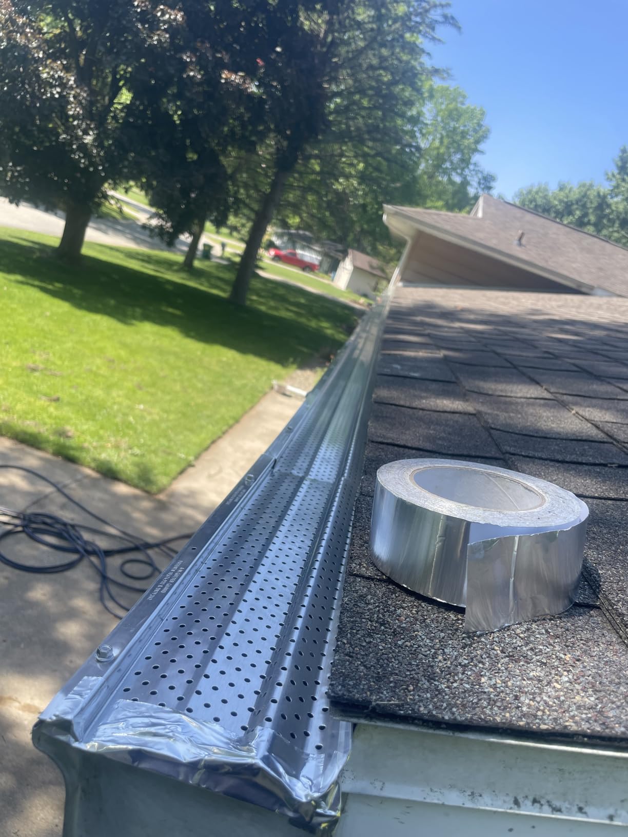 A-M Gutter Guard - (5 Inch - 100 Feet, Mill Finish) Premium Heavy-Duty Lifetime Quality Aluminum - Leaf & Debris Protection - DIY Easy - Made in the USA customer photo 2