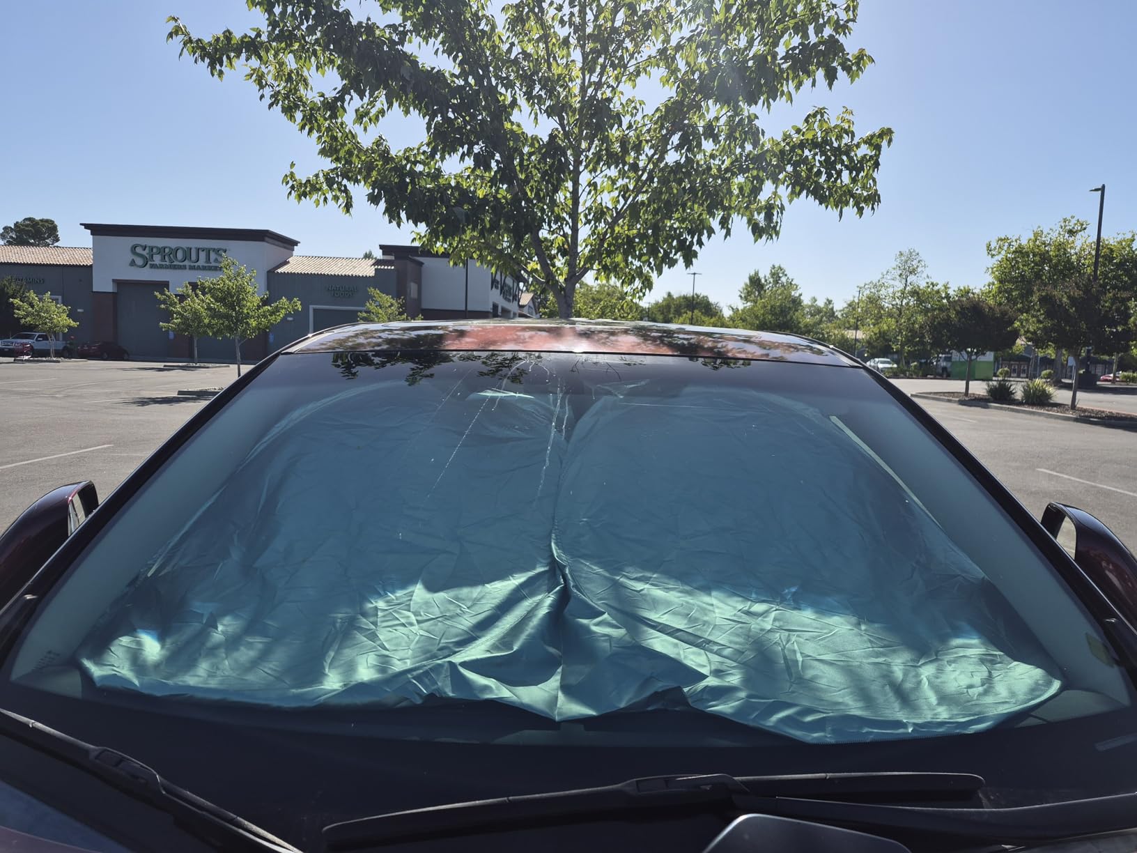 Magnelex Car Windshield Sunshade – Double-Layer Design for 2X Heat Blocking, Blocks UV Rays, Foldable Sun Shade for Cars, Trucks & SUVs, Keeps Interior Cooler, Medium (59 x 31 in) customer photo 1