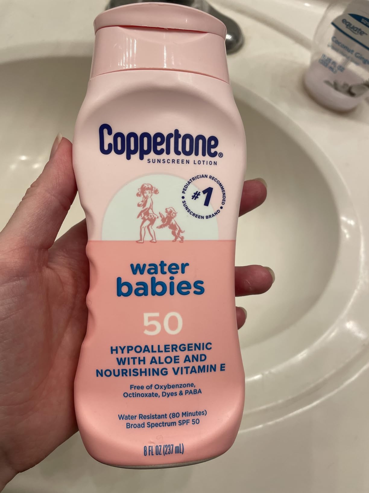 Coppertone WaterBabies Baby Sunscreen Lotion SPF 50, Hypoallergenic Sunscreen for Babies, Water Resistant, Pediatrician Recommended, 8 Fl Oz customer photo 1