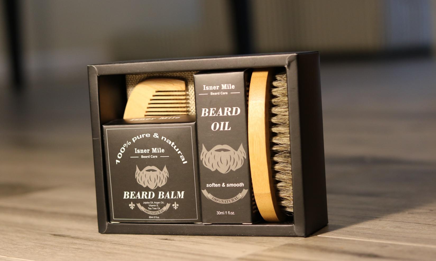 Isner Mile Dad Gifts Fathers Day Husband: from Wife Daughter, Beard Grooming Kit for Men with Beard Oil Balm Wash Brush Comb & Straight Razor, Stocking Stuffers Birthday Gifts for Men Him Boyfriend customer photo 2