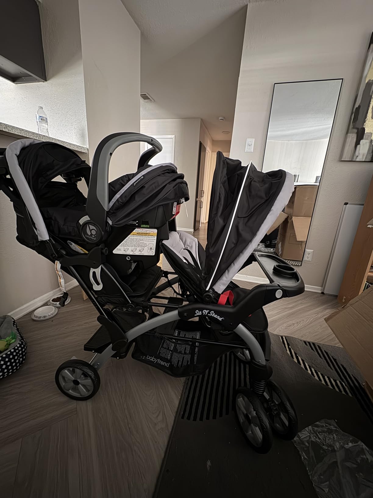 Baby Trend Infant and Toddler Double Stroller & Car Seat Combo, 2 Pc Set, Stormy - Portable and Lightweight Stroller Duo and Car Seat Travel System Tandem customer photo 1