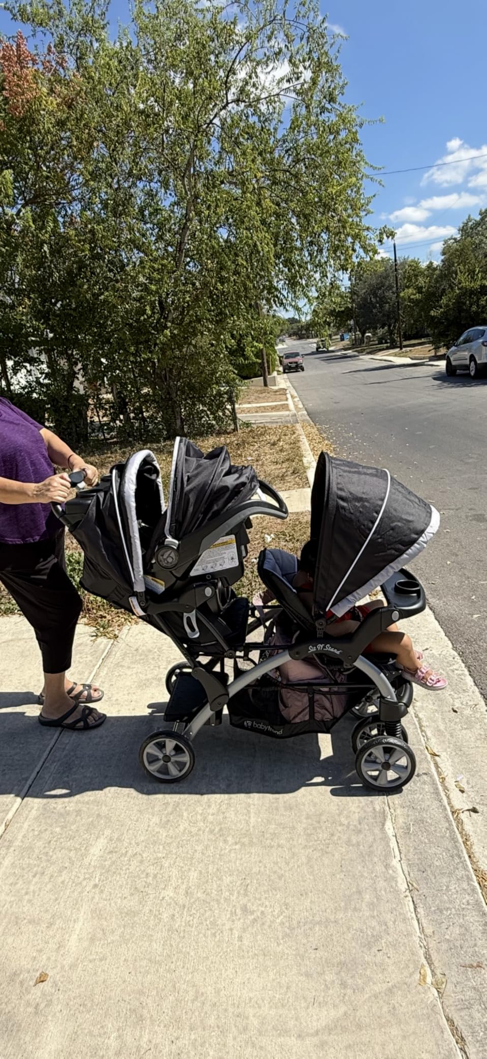 Baby Trend Infant and Toddler Double Stroller & Car Seat Combo, 2 Pc Set, Stormy - Portable and Lightweight Stroller Duo and Car Seat Travel System Tandem customer photo 2