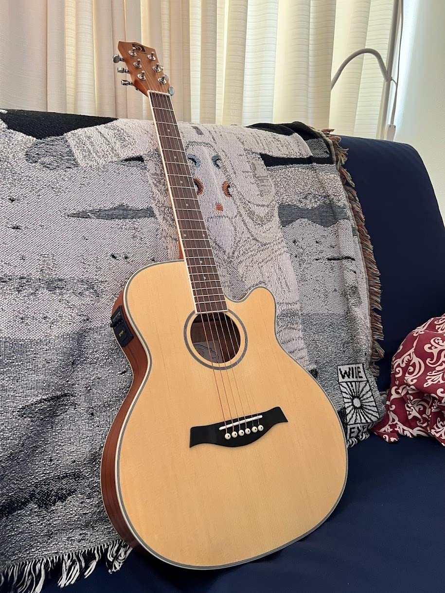 Vangoa 3/4 Acoustic Guitar Kit, 36 Inch Acustica Guitarra Dreadnought Bundle for Beginner Adult Youth Travel With Steel String Spruce Wood Gig Bag Tuner Pickguard, Right Hand customer photo 2
