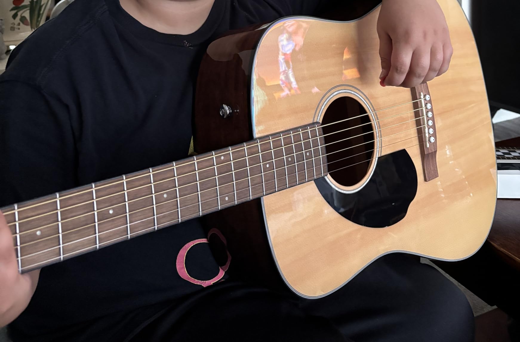 Fender Left-Handed Acoustic Guitar, CD-60S, Dreadnought, Natural, Mahogany Construction customer photo 2