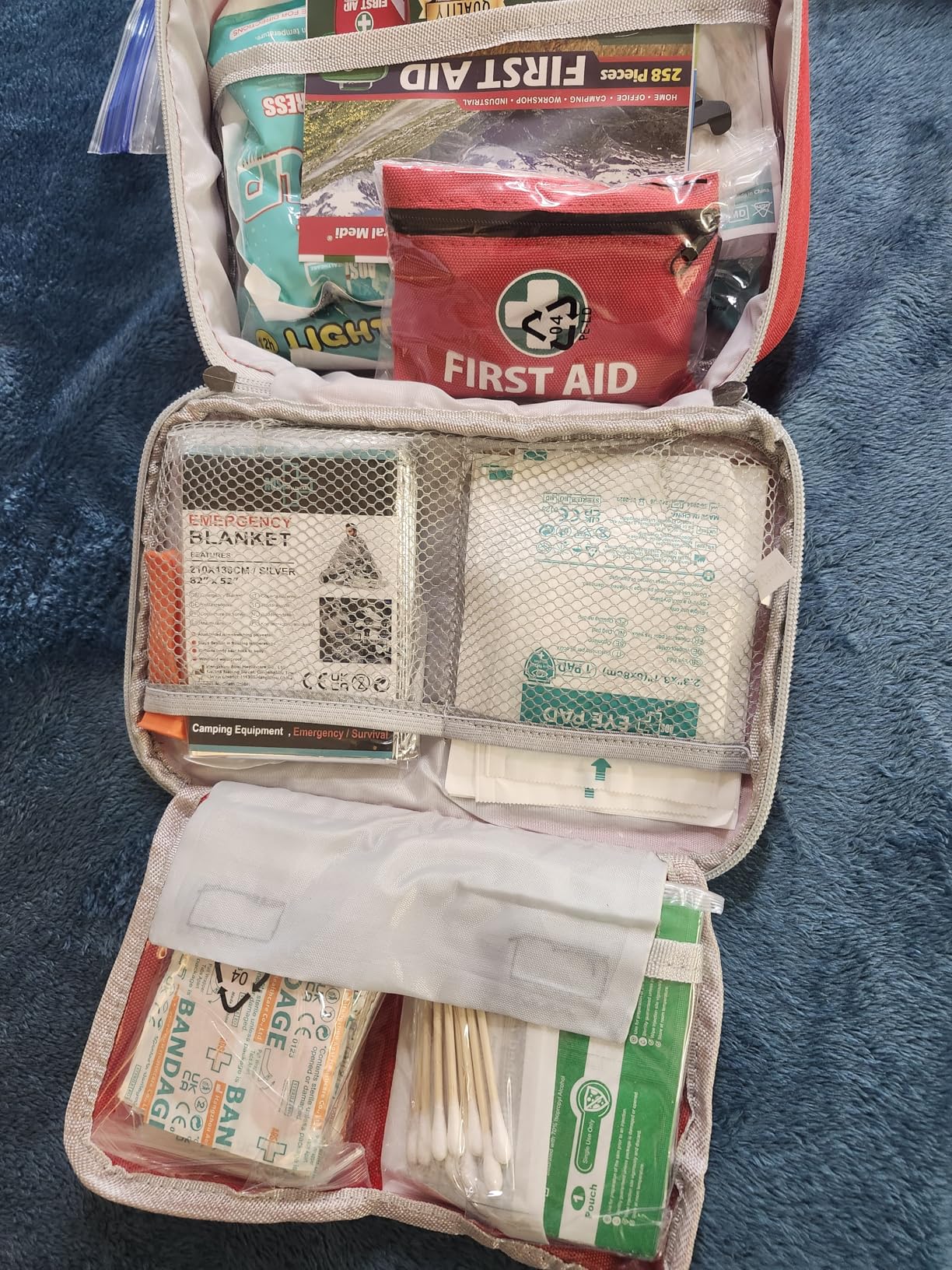 General Medi 2-in-1 First Aid Kit (215 Piece Set) + 43 Piece Mini First Aid Kit - Includes Ice(Cold) Pack, Moleskin Pad and Emergency Blanket for Travel, Home, Office, Car, Workplace customer photo 2