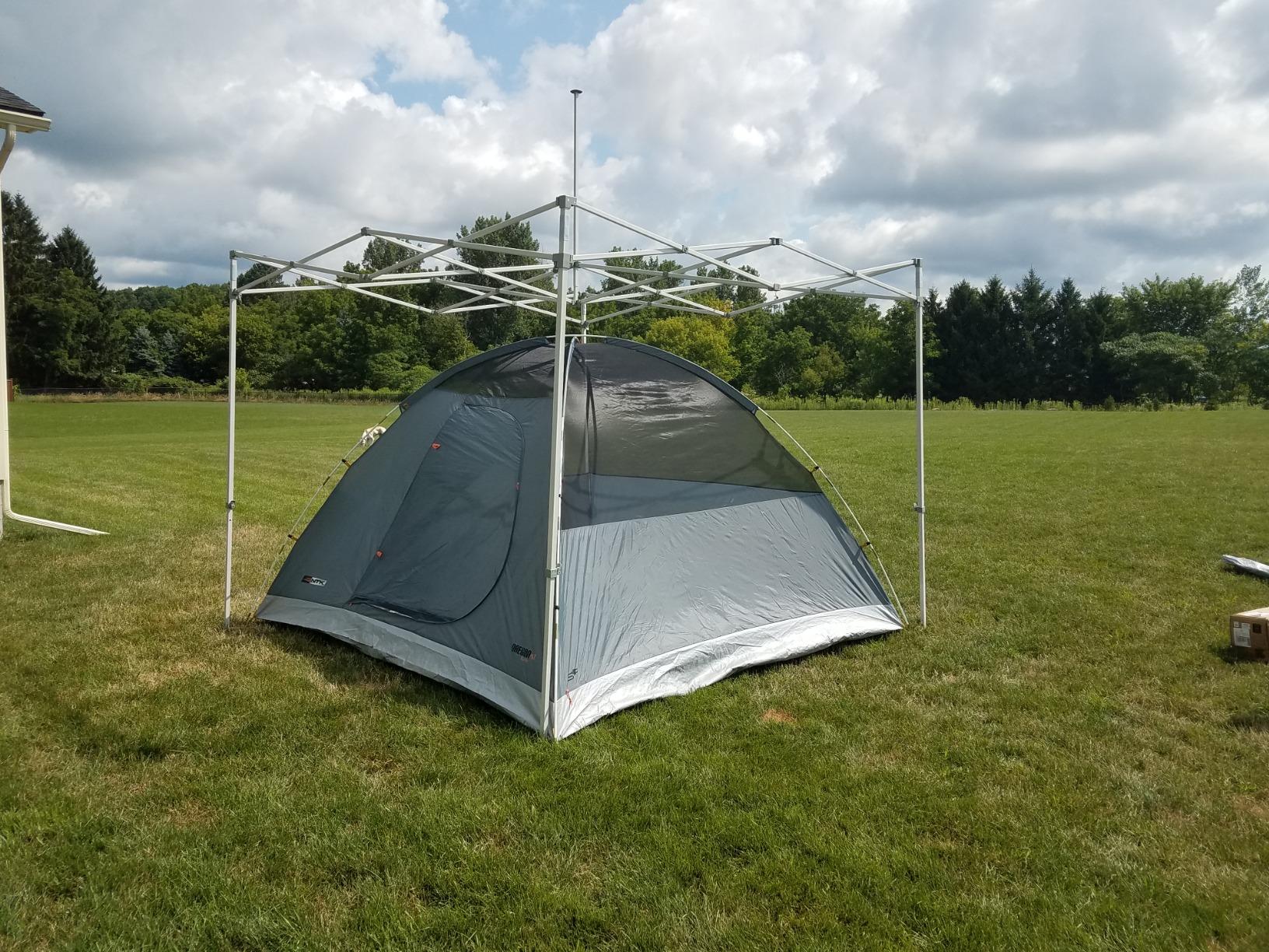 Eurmax USA 10x10ft Pop Up Canopy,Commercial Instant Tent for Outdoor Events,Patented No-Tip Rolling Storage Bag with 4 Sandbags,UV & Water Resistant,Heavy Duty Portable Shelter Gazebo,White customer photo 2