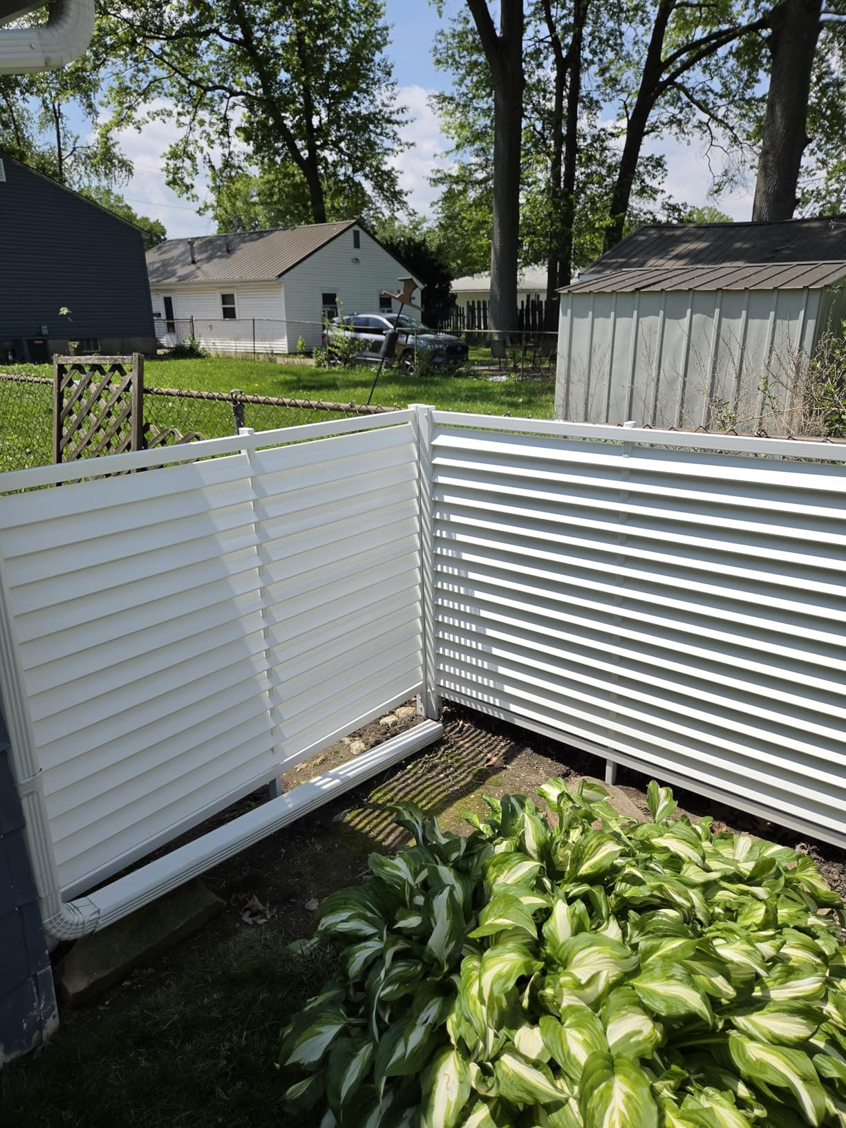 45in H x 36in W (2 Panels) No Dig Enclo Huntersville White Vinyl Privacy Screen, Outdoor Privacy Panels, Trash Can Enclosure, Air Conditioner Fence, Pool Equipment Enclosure, ZP19036 customer photo 1
