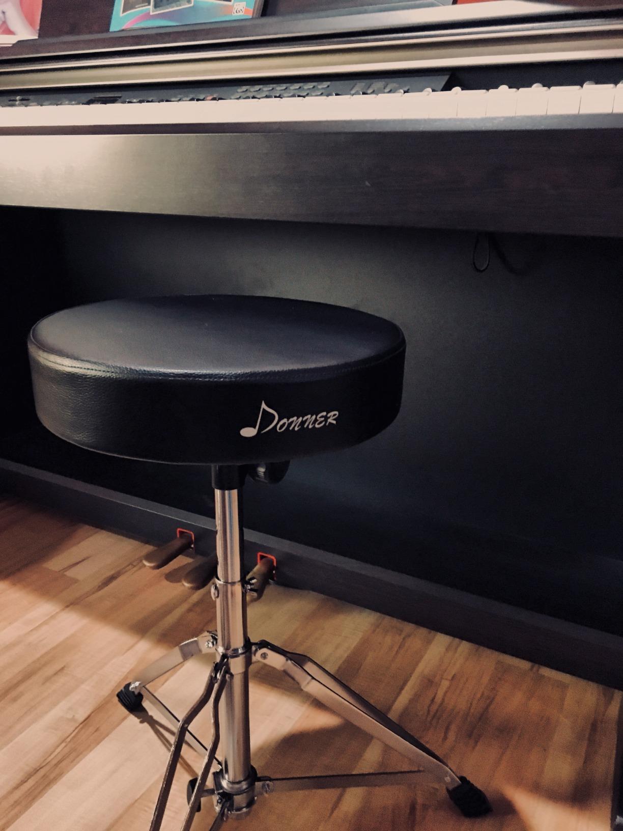 Donner Drum Throne Set, Padded Seat Height Adjustable Drum Stool for Adults, 5A Drumsticks Included, Multiple Iterations, Drummer Gifts for Men Him Teens customer photo 2