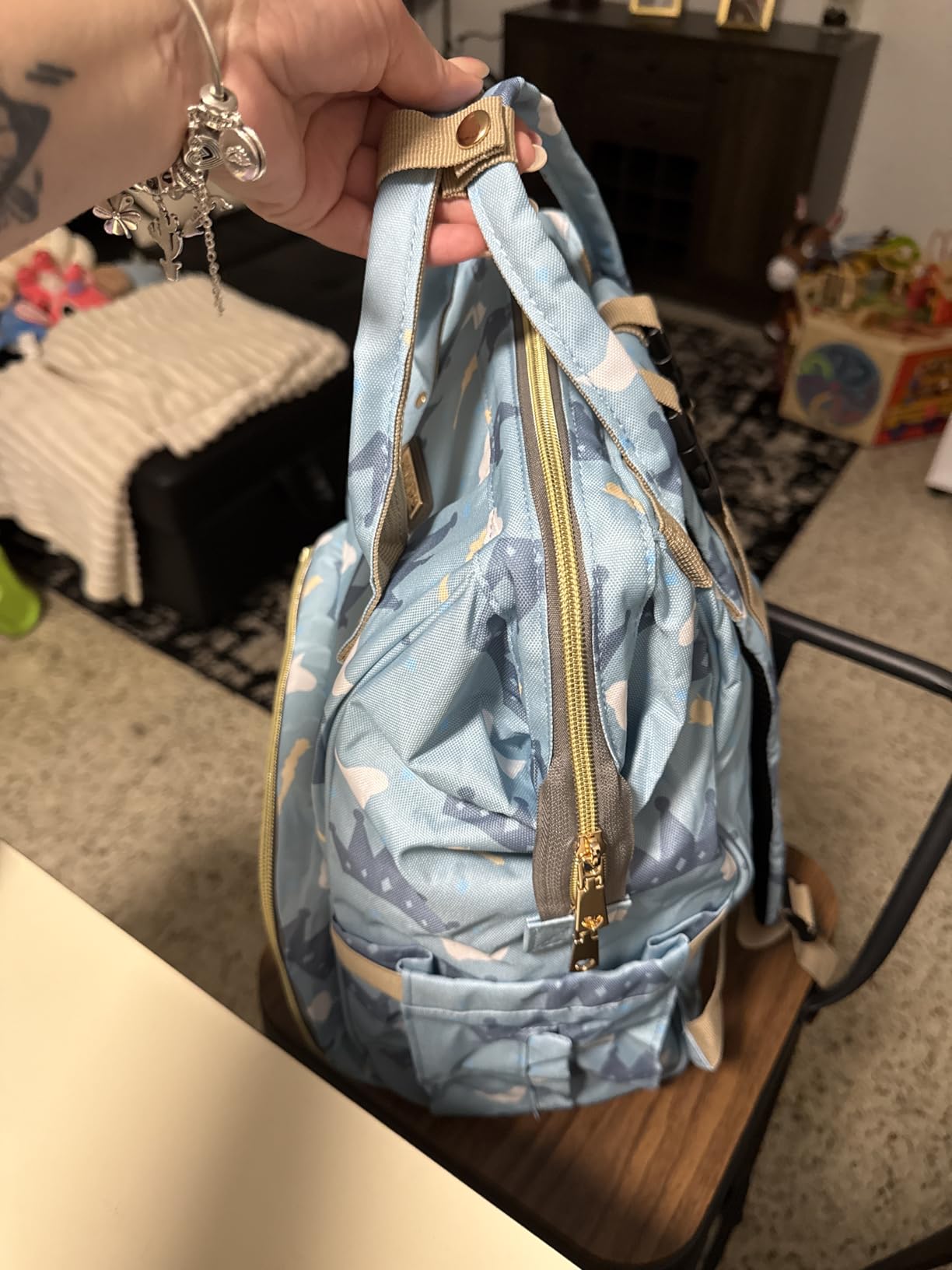 GAIVP Diaper Bag Backpack for Women, Baby Bags for Girls, Diaper Bag with Changing Pad, and Insulated Pockets (Dark Grey + Light Grey) customer photo 1