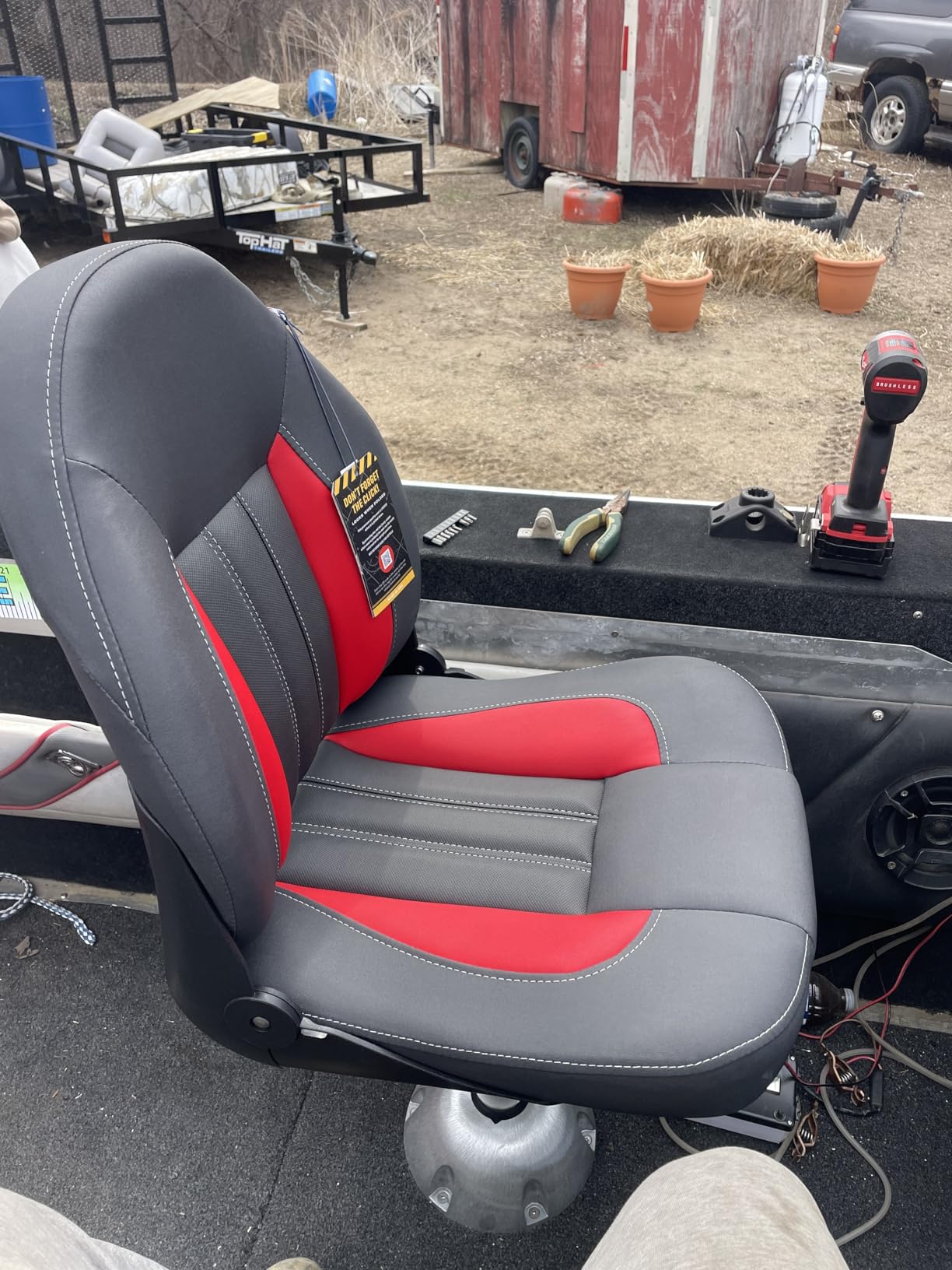TEMPRESS ProBax Orthopedic Limited Edition Boat Seat (Charcoal/Gray/Blue) customer photo 1