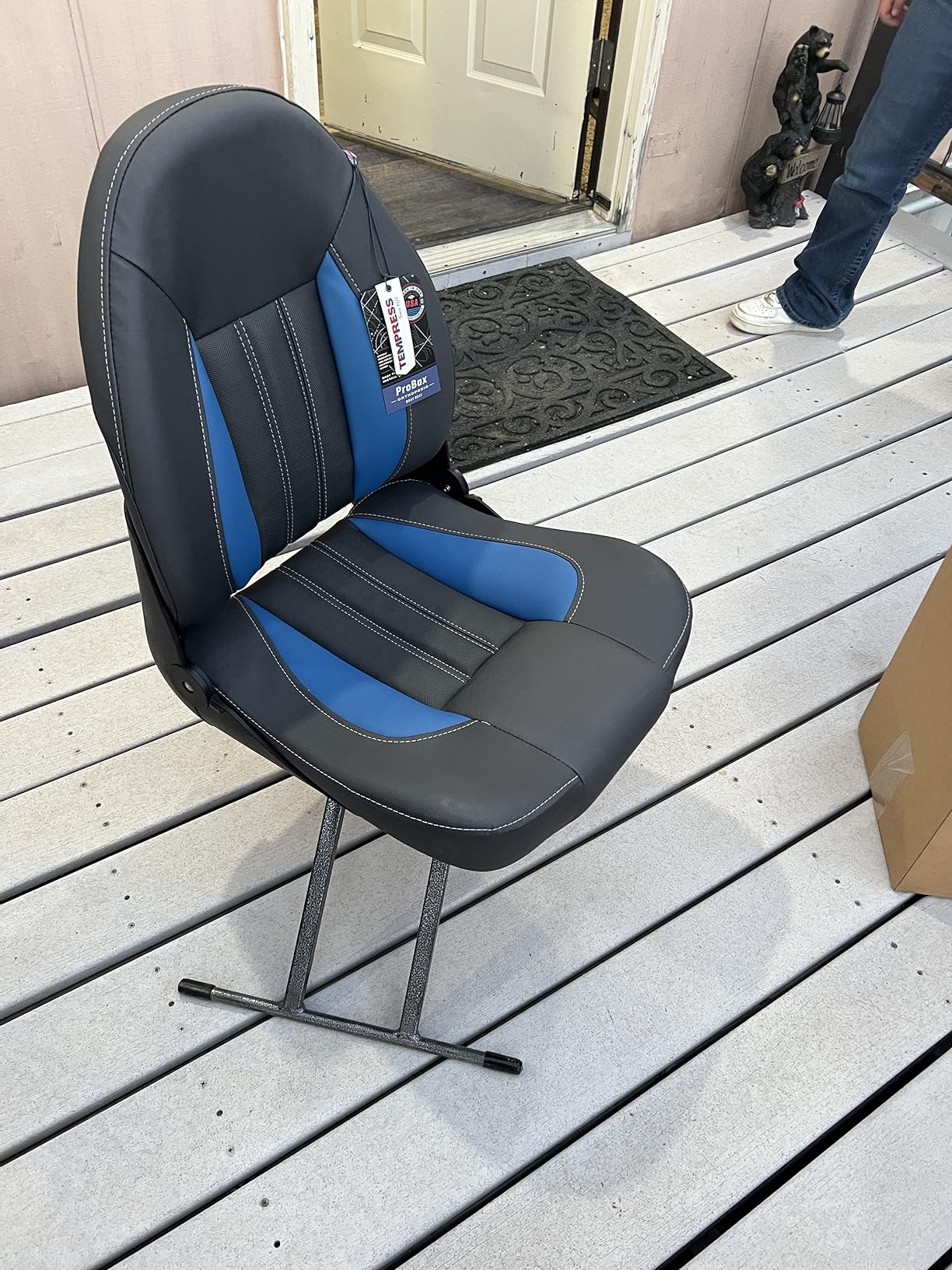 TEMPRESS ProBax Orthopedic Limited Edition Boat Seat (Charcoal/Gray/Blue) customer photo 2