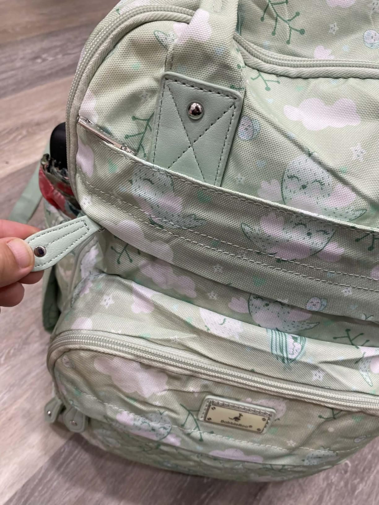 BabbleRoo Diaper Bag Backpack - Baby Essentials Travel Tote - Multi Function Water Resistant Diaper Bag, Travel Essentials Baby Bag with Changing Pad, Stroller Straps & Pacifier Case - Dark Gray customer photo 2