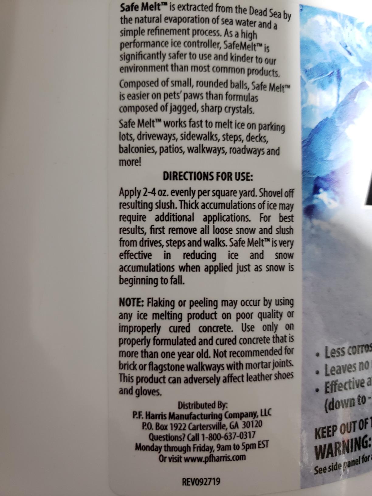Harris Kind Melt Pet Friendly Ice and Snow Melter, Fast Acting 100% Pure Magnesium Chloride Formula with Scoop Included, 15lb customer photo 2