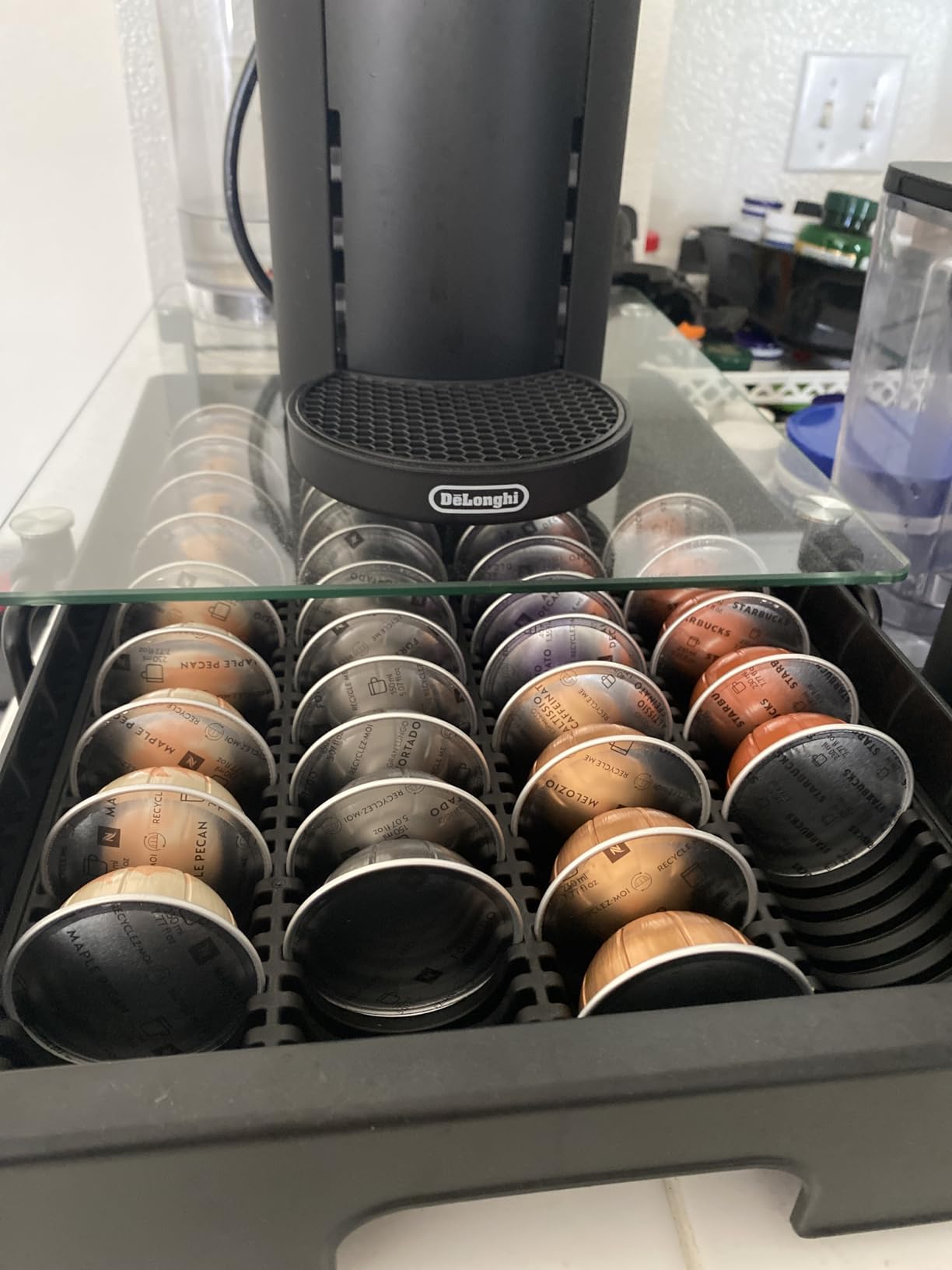 Nespresso Vertuo Pod Holder Drawer, Coffee Pod Organizer with Universal Slots, Holds 40 Large or 52 Small Capsules customer photo 2