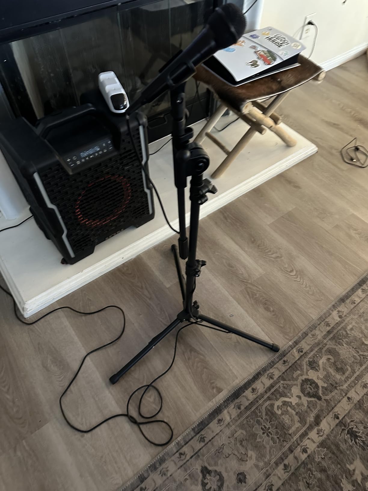 GLEAM Microphone Stand for Light Microphone less than 1 LB - Tripod Boom Arm Mic Stand with Carrying Bag, 2 Mic Clips and Screw Adapter Portable for Singing Performance Wedding Stage and Mic Mount customer photo 2