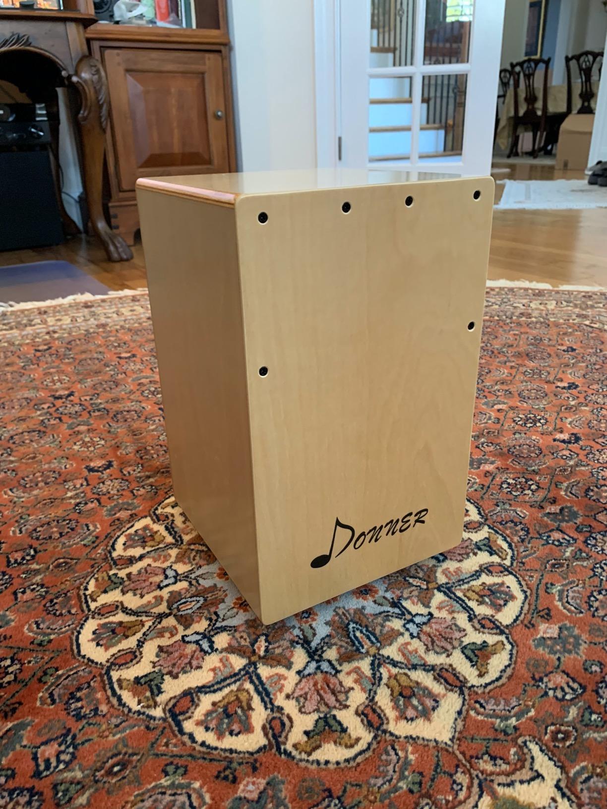 Donner Cajon Box Drum Full Size, Hand Crafted Birchwood Beat Box, Jam Cajon Drum Box, Portable with Adjustable Straps Travel Backpack customer photo 2