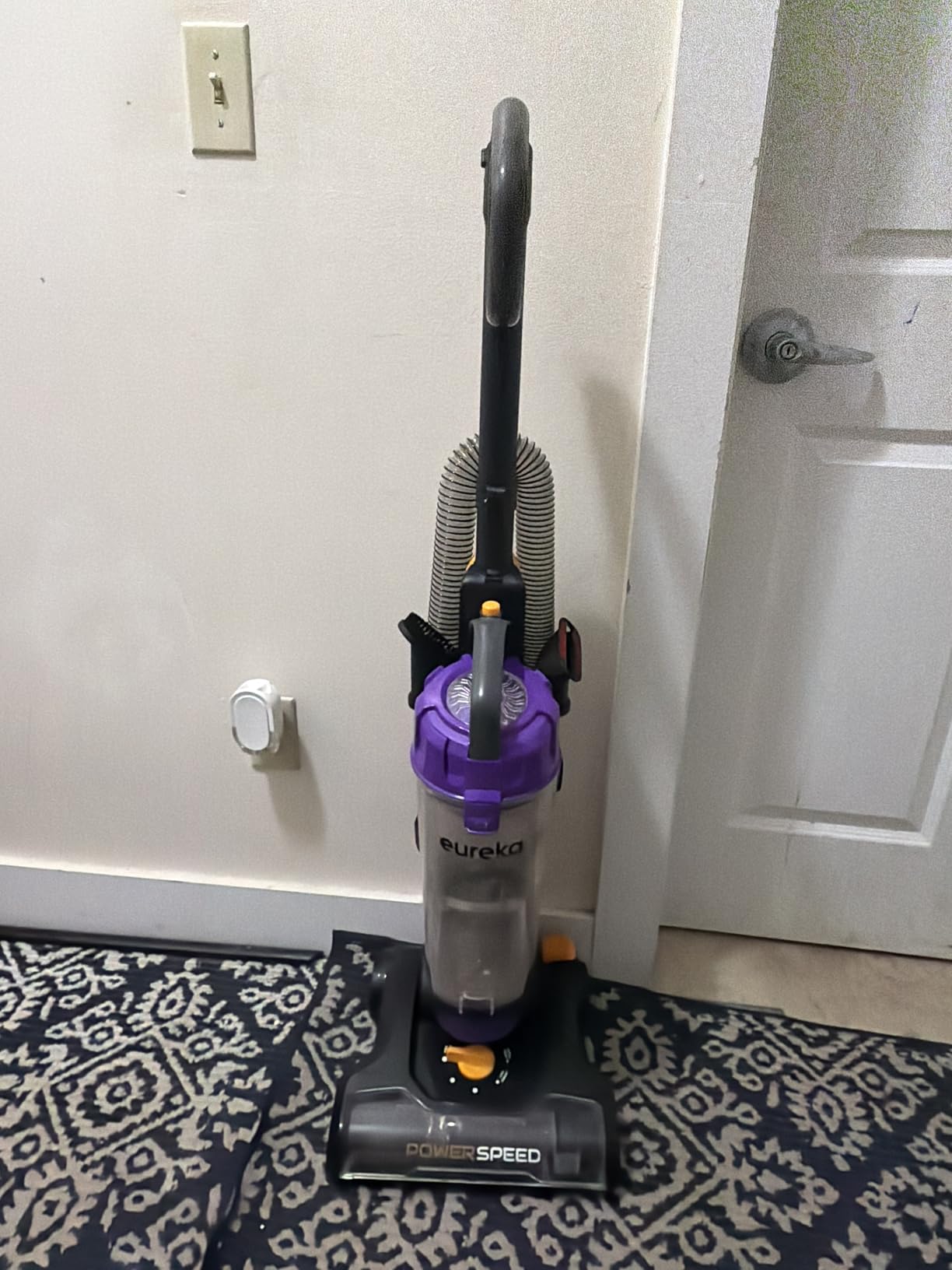 NEU182B PowerSpeed Bagless Upright Vacuum Cleaner, Purple | Upright Vacuum, 5-Height Brush Roll Adjust, 12.6