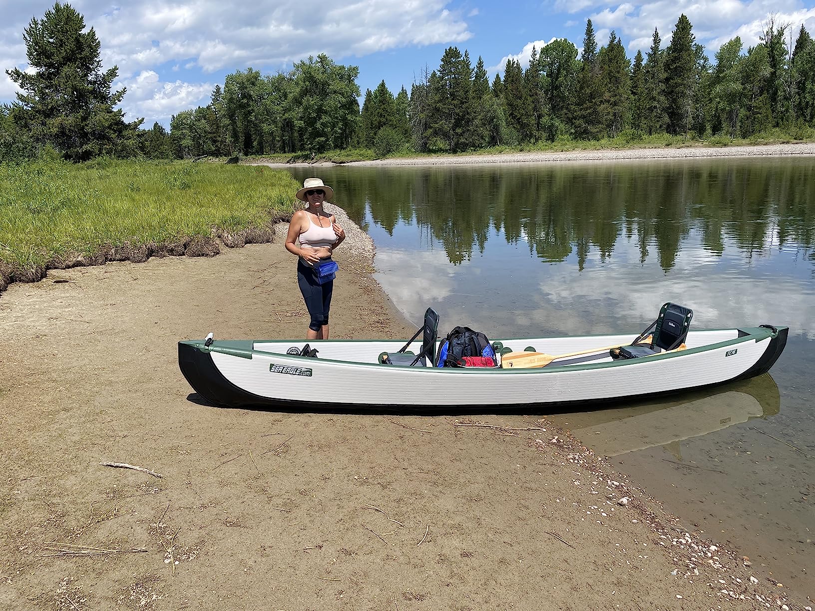 Sea Eagle TC16 Inflatable 16' High Pressure Drop Stitch Travel Canoe - Wood Web Seats, Pump, Bag and Optional Paddles for Lakes, Rivers & Bays customer photo 2