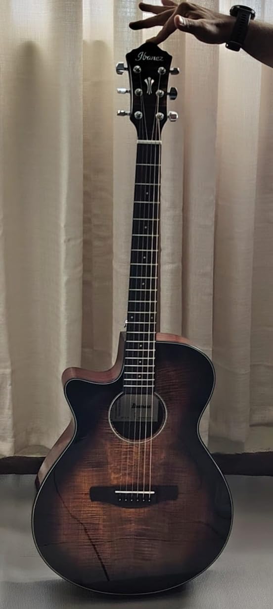 Ibanez AEG70L Left-Handed Acoustic-Electric Guitar - Tiger Burst High Gloss customer photo 2