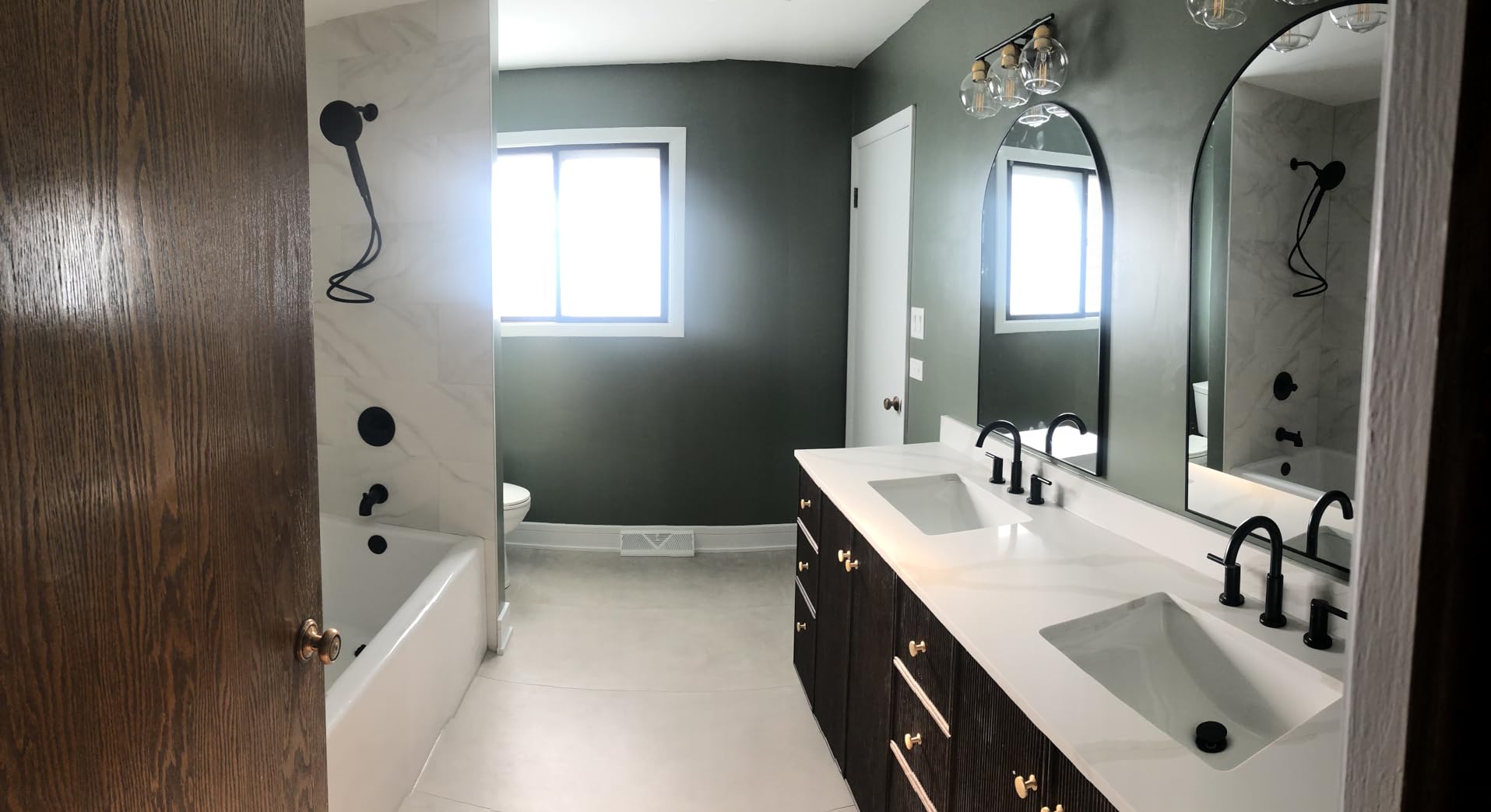 Moen Nicoli Matte Black Bathroom Faucet 3 Hole, 8 Inch Widespread Bathroom Sink Faucet for Vanity, Push-Pop Drain Assembly, Matte Black 35749LF-BL customer photo 2