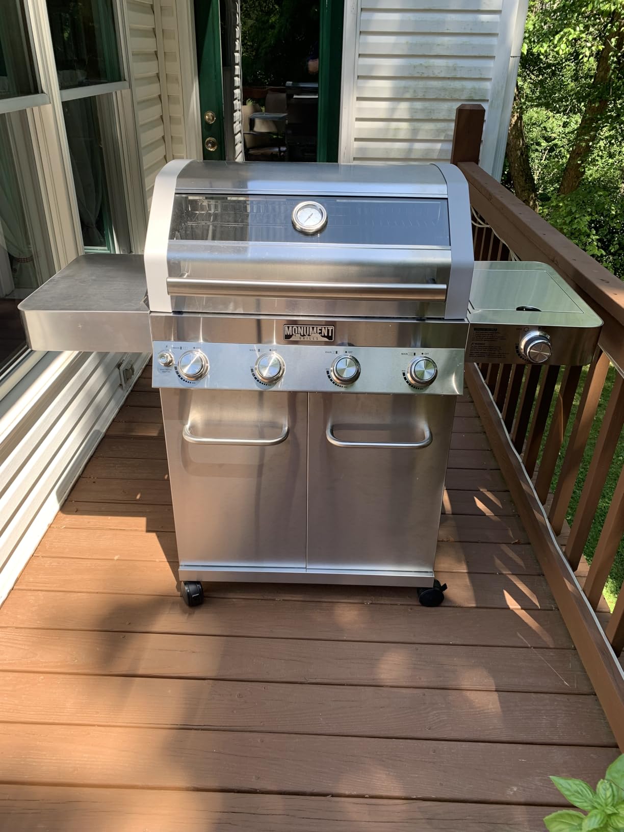 Monument Grills Larger Convertible 4 Burner Natural Gas Grill Stainless Steel Cabinet Style Propane Grills, LED Controls, Side Burner(Without Conversion Kit) customer photo 2