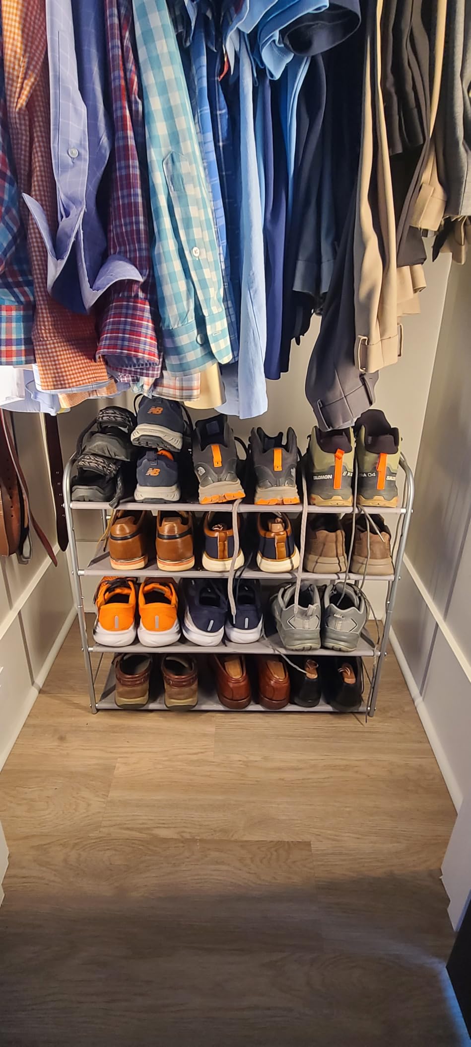Simple Houseware 3-Tier Shoe Rack Storage Organizer, Grey - Space-Saving Shoe Shelf, Holds 9-16 Pairs, Sturdy Metal Frame, Easy Assembly - Closet, Entryway, Bedroom Shoe Storage Solution customer photo 2